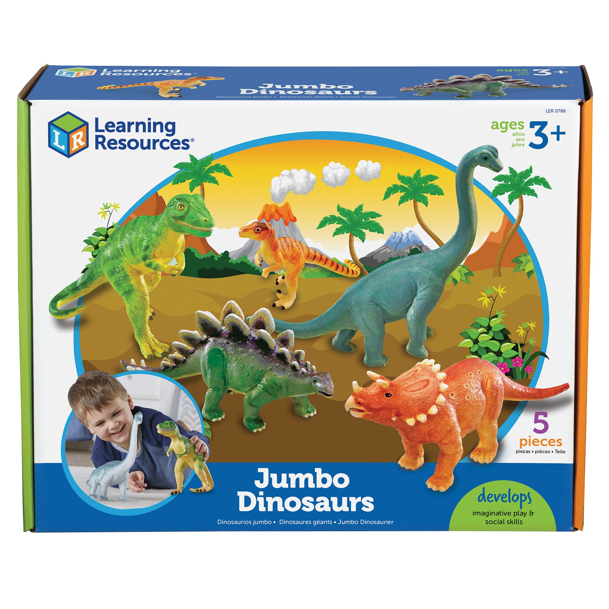 Learning Resources Jumbo Dinosaurs ?C Prehistoric Play Set of 5