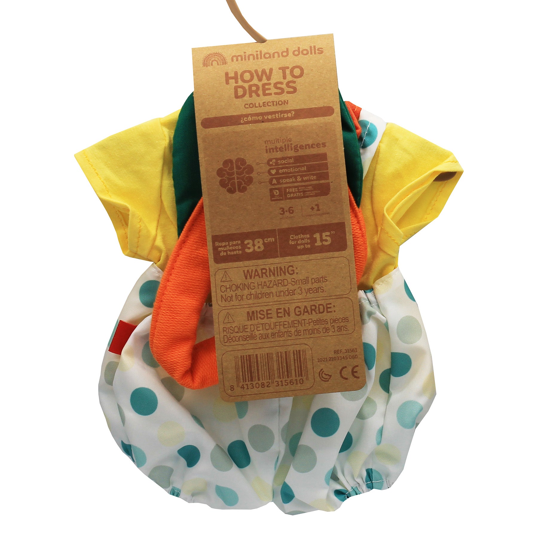 Miniland Warm Weather Boy Doll Summer Outpfit with Cap - Image 3