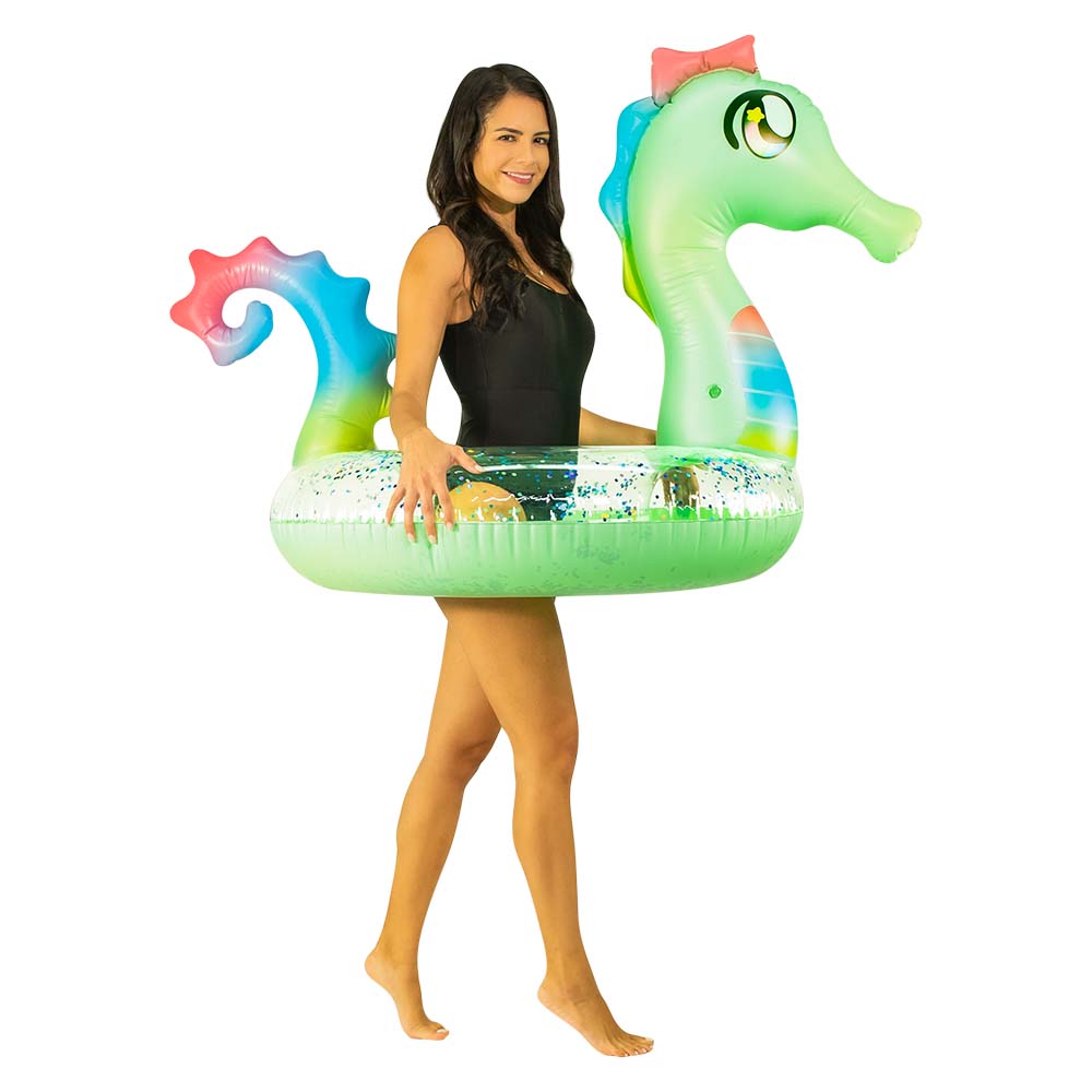 PoolCandy Glitter Seahorse 40" Inflatable Pool Tube