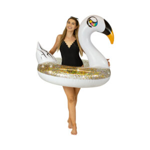 PoolCandy Jumbo Glitter Swan Pool Float - 48 Inch