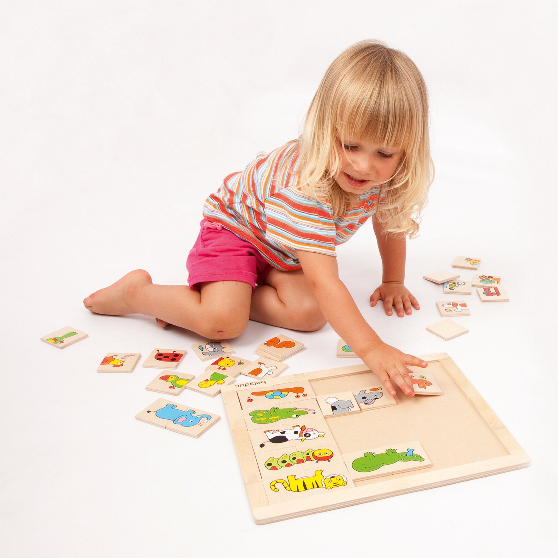 Beleduc Match & Mix Wooden Animal Puzzle - Memory & Creativity Game - Image 4
