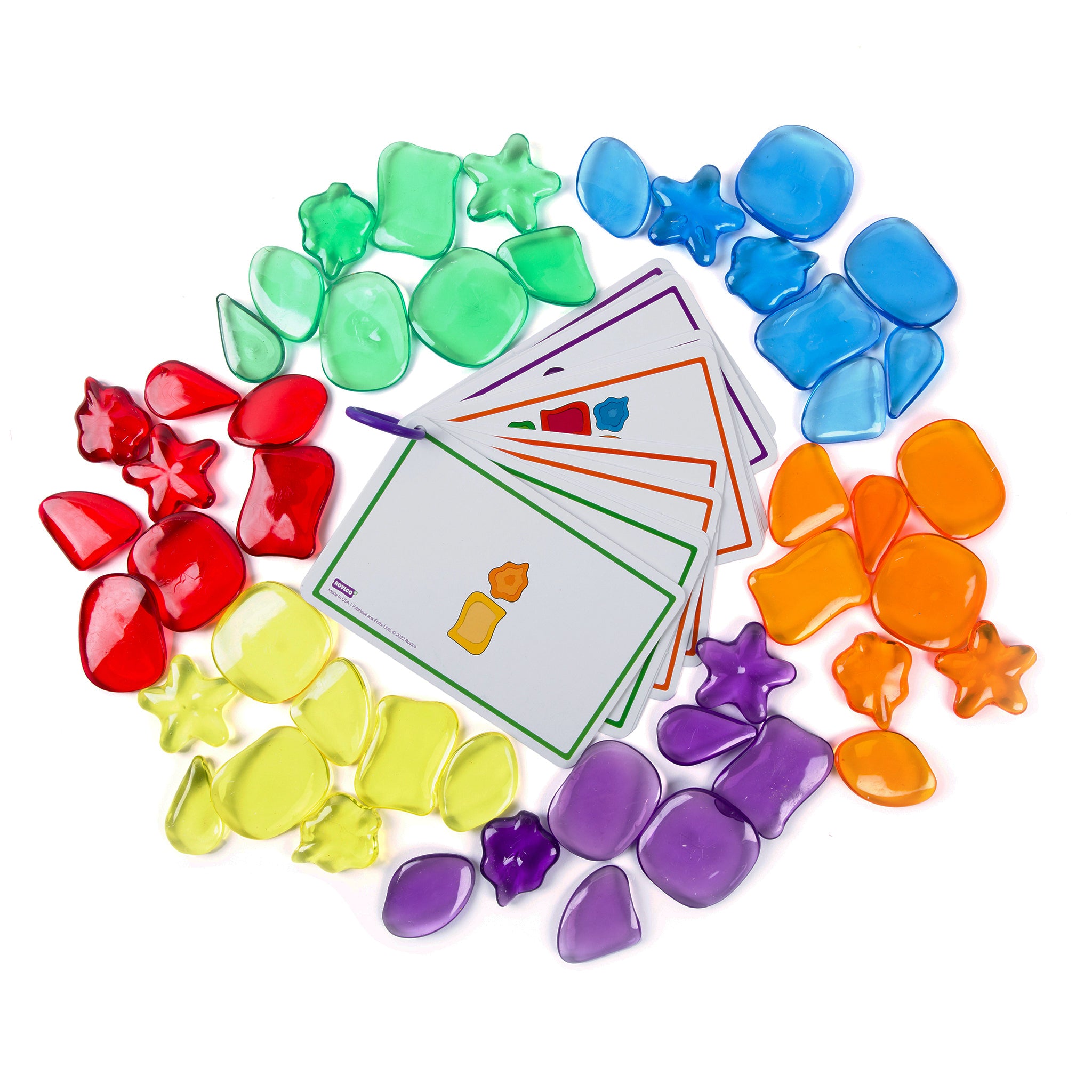 Roylco STEAM Light Learning Rocks - Translucent Color & Shape Play Kit - Image 2
