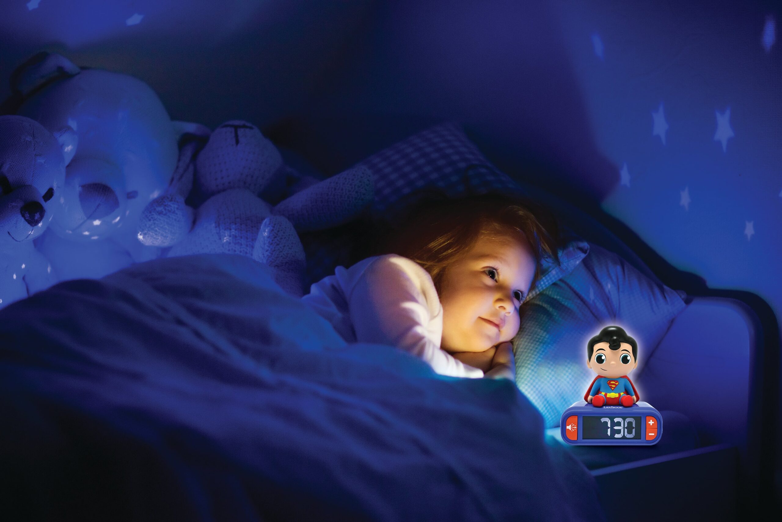 Superman-Themed Night Light and Sound Alarm Clock - Blue - Image 8