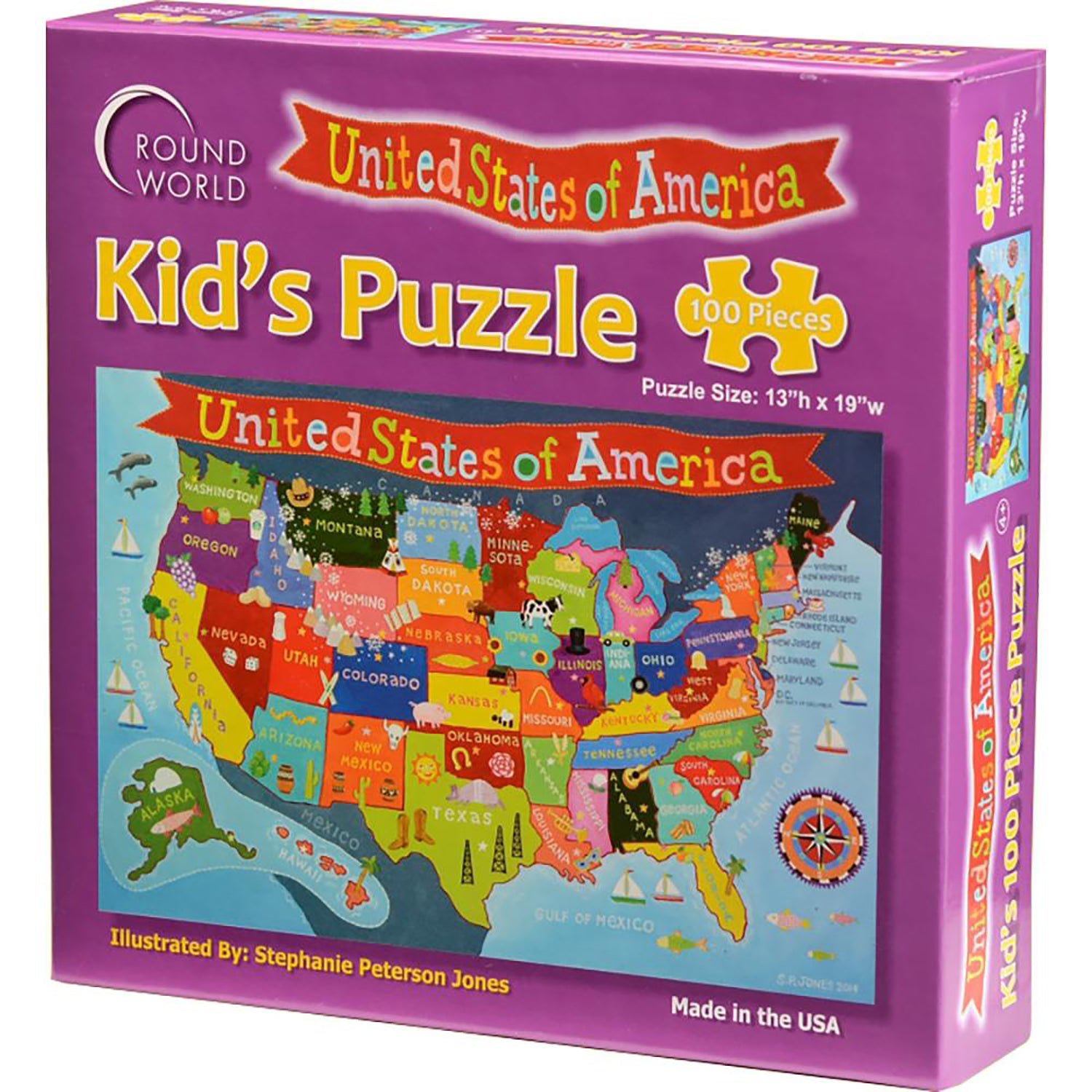 Round World Products USA Map Jigsaw Puzzle - 100 pc - Image 2
