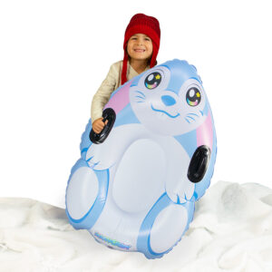 SnowCandy Snow Bunny Inflatable Snow Sled for Kids