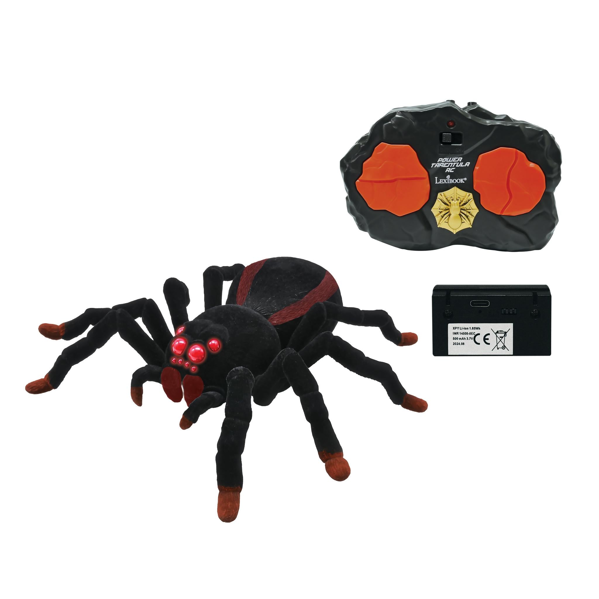 Lexibook Realistic Tarantula - Remote Controlled Spider with Light Effects - Black - Image 2