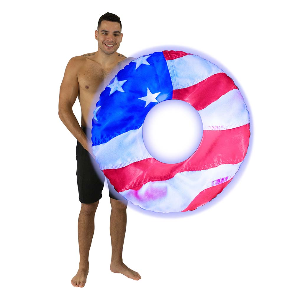 PoolCandy Stars & Stripes 42" LED Jumbo Beach & Pool Tube - Image 2