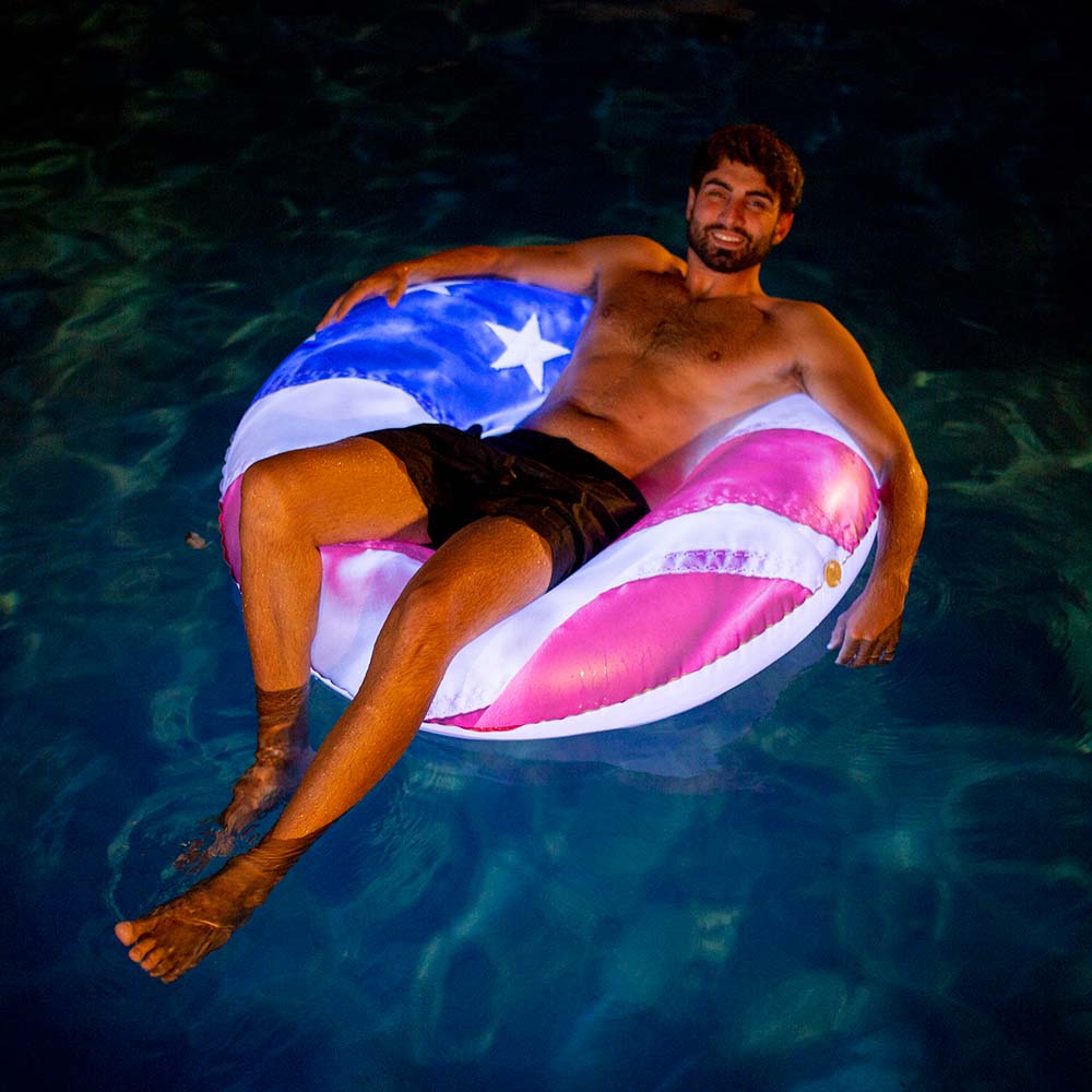 PoolCandy Stars & Stripes 42" LED Jumbo Beach & Pool Tube - Image 3