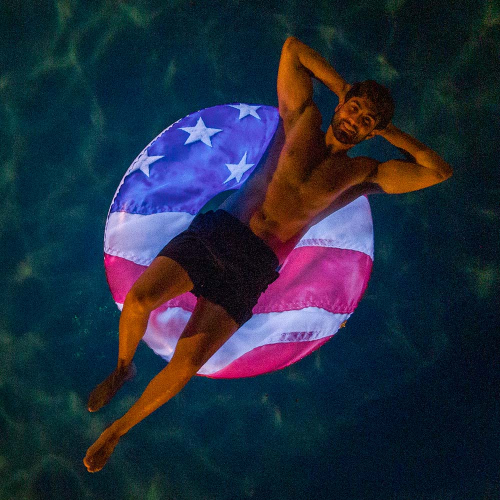 PoolCandy Stars & Stripes 42" LED Jumbo Beach & Pool Tube - Image 4