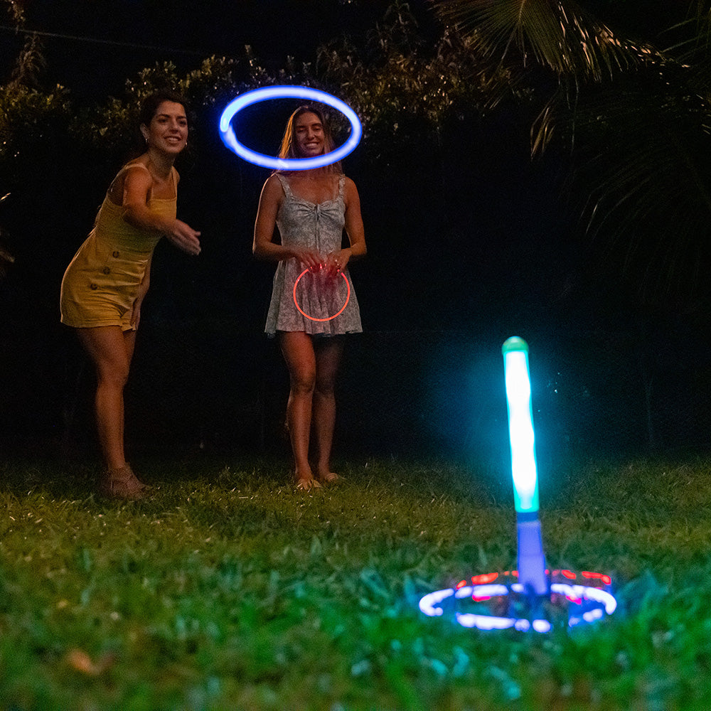 YardCandy Illuminated LED Ring Toss Game with Glow-in-Dark Features - Image 2