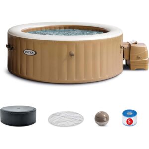 Intex PureSpa Sahara Tan 6-Person Inflatable Hot Tub ?C 85" Round with Jets
