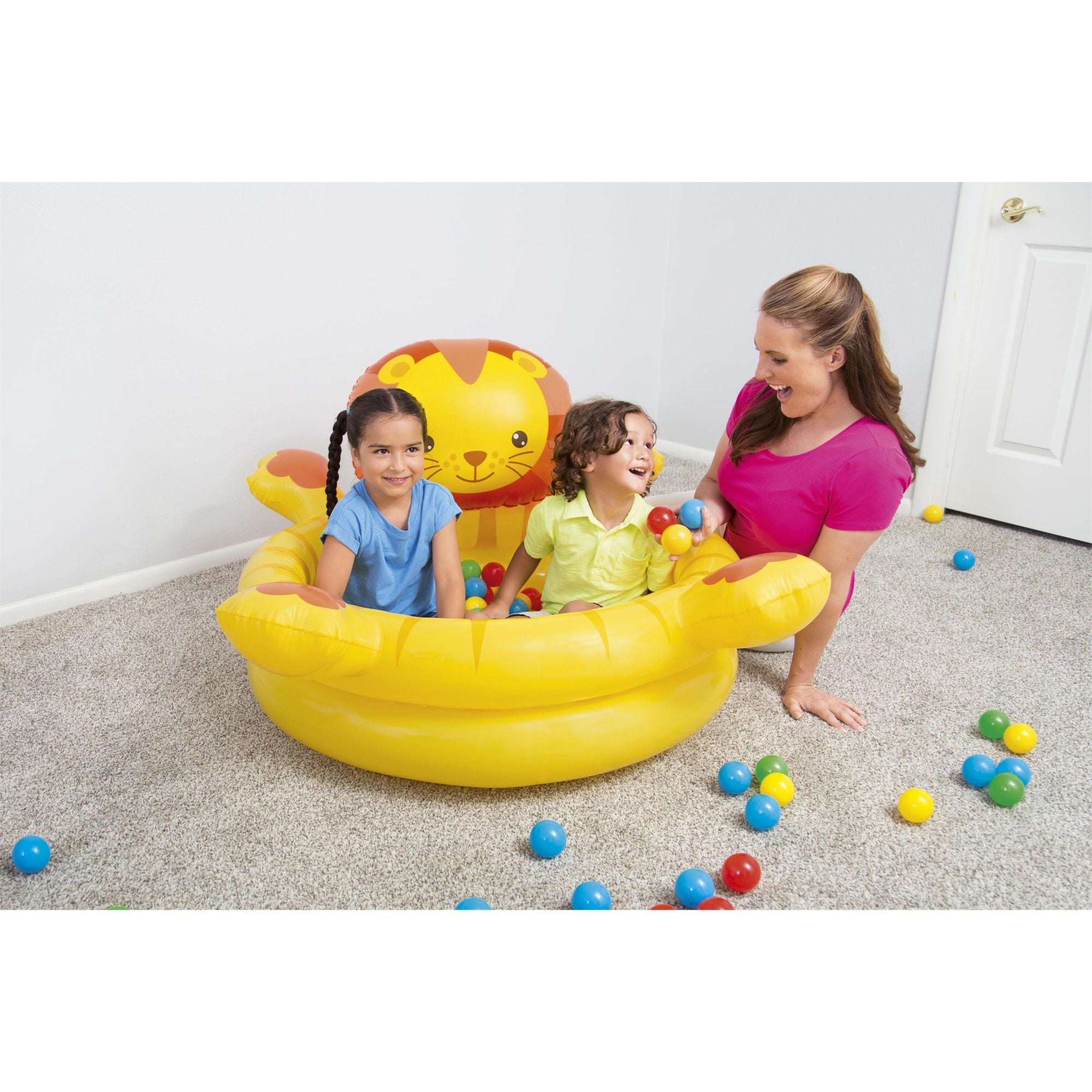 Up, In & Over Lion-Themed Inflatable Ball Pit, 44x39x24 Inches - Image 3