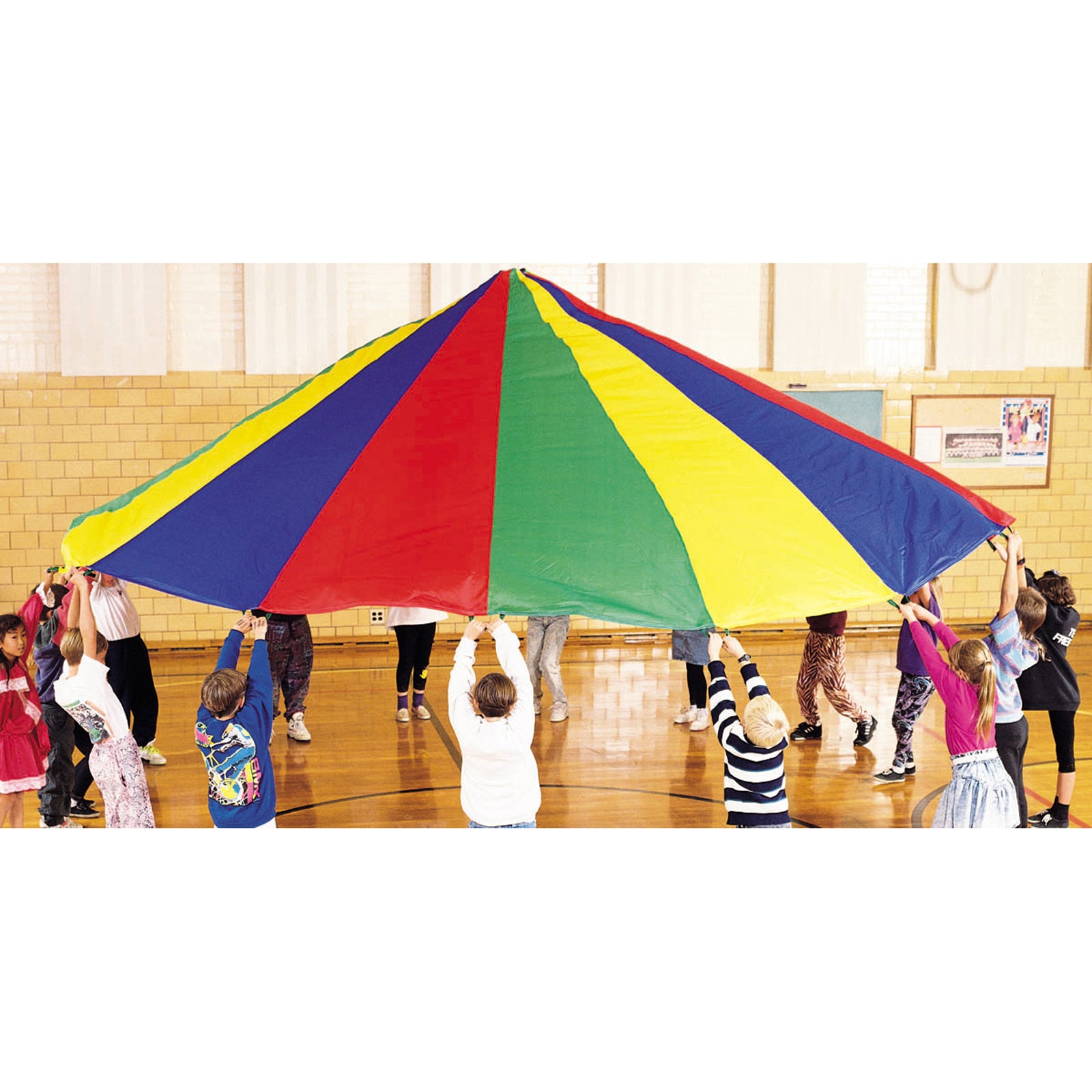 Martin Sports Multi-Color Parachute, 24' Diameter with 20 Handles for Outdoor Play - Image 2