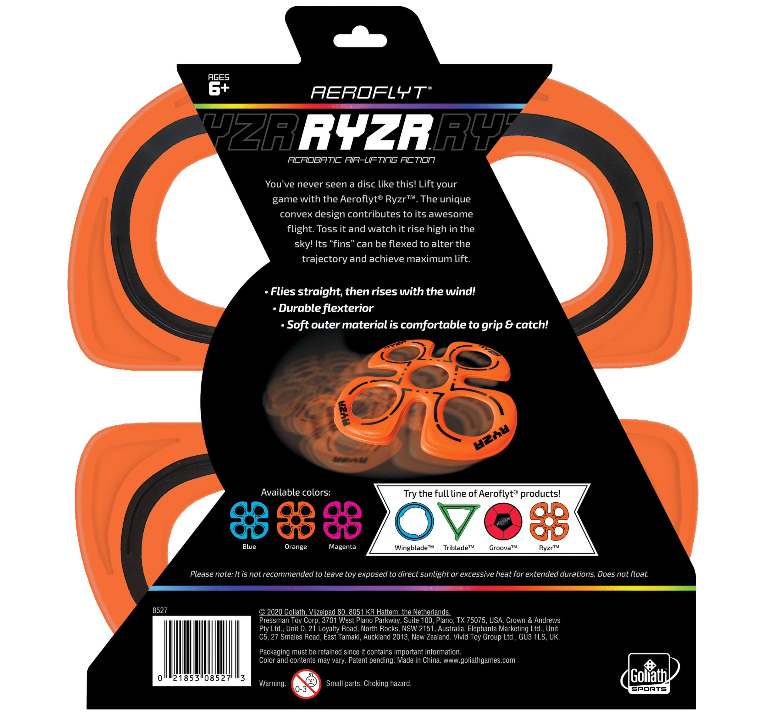 Goliath Sports Aeroflyt Ryzr Orange - Acrobatic Flying Disc - Image 2