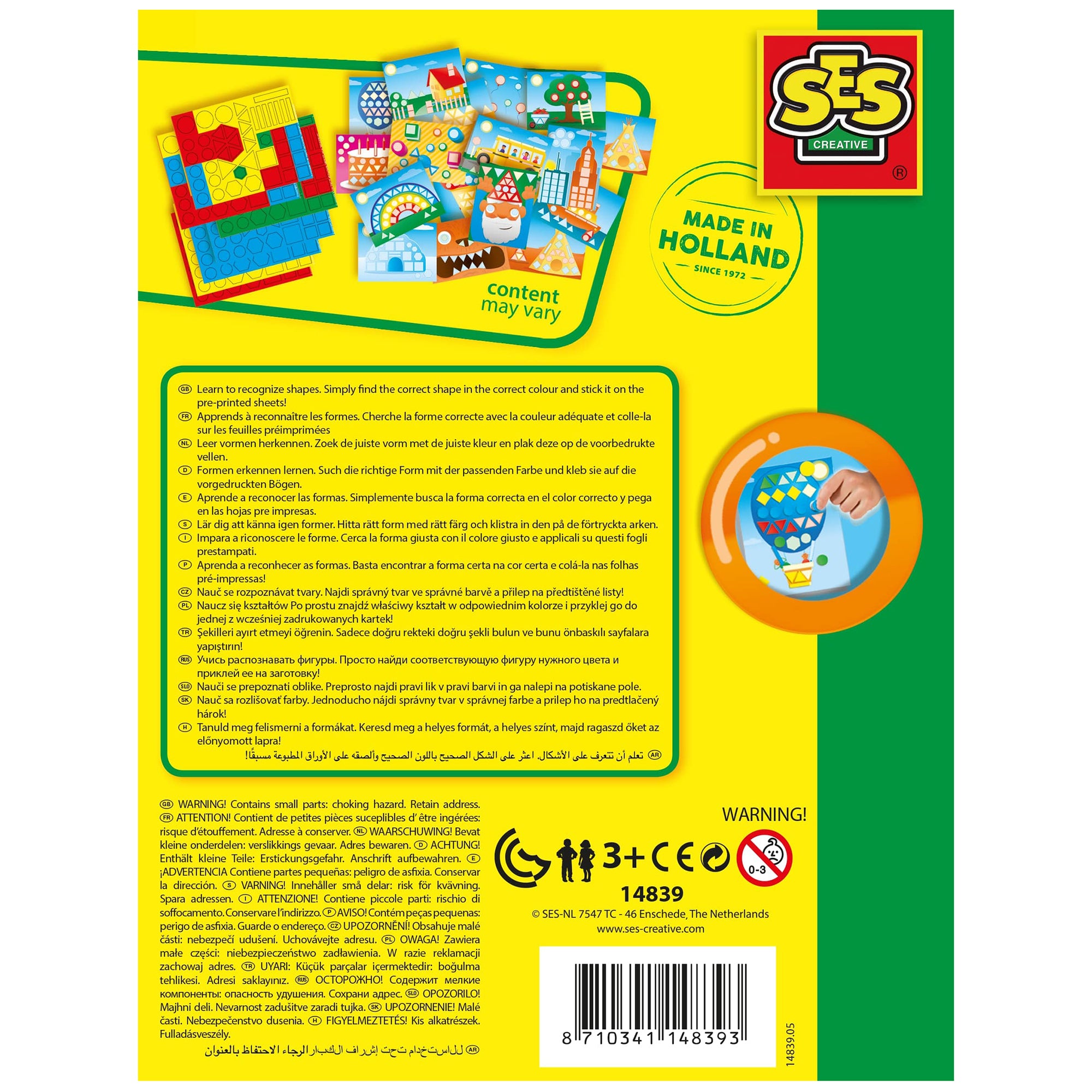 SES Creative I'm Learning to Recognize Shapes - Shape Matching Mosaic Play Set - 300+ Stickers, Vibrant Scenes for Toddlers 3+ - Image 2