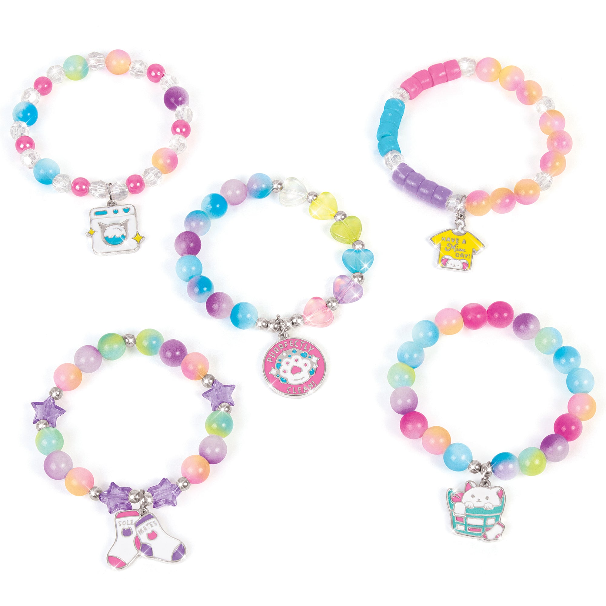 MIR Magical Cat Bead Washing Bracelet Kit - Pink & Purple - Image 3