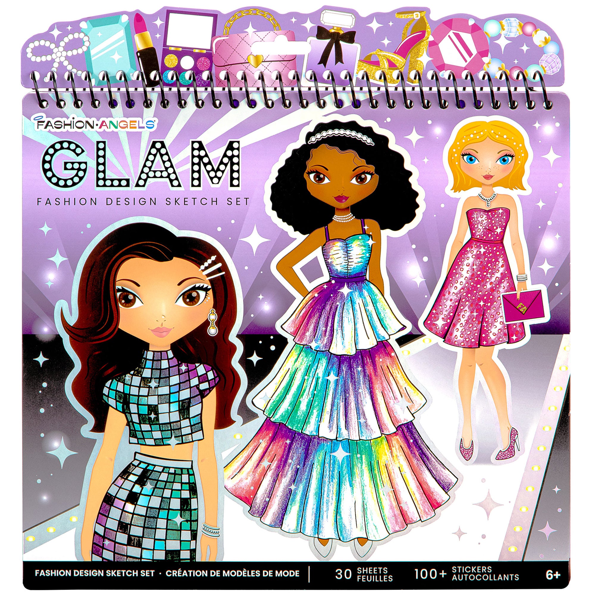Fashion Angels Glam Fashion Design Sketch Set - Activity Kit for Kids 6+ - Image 2