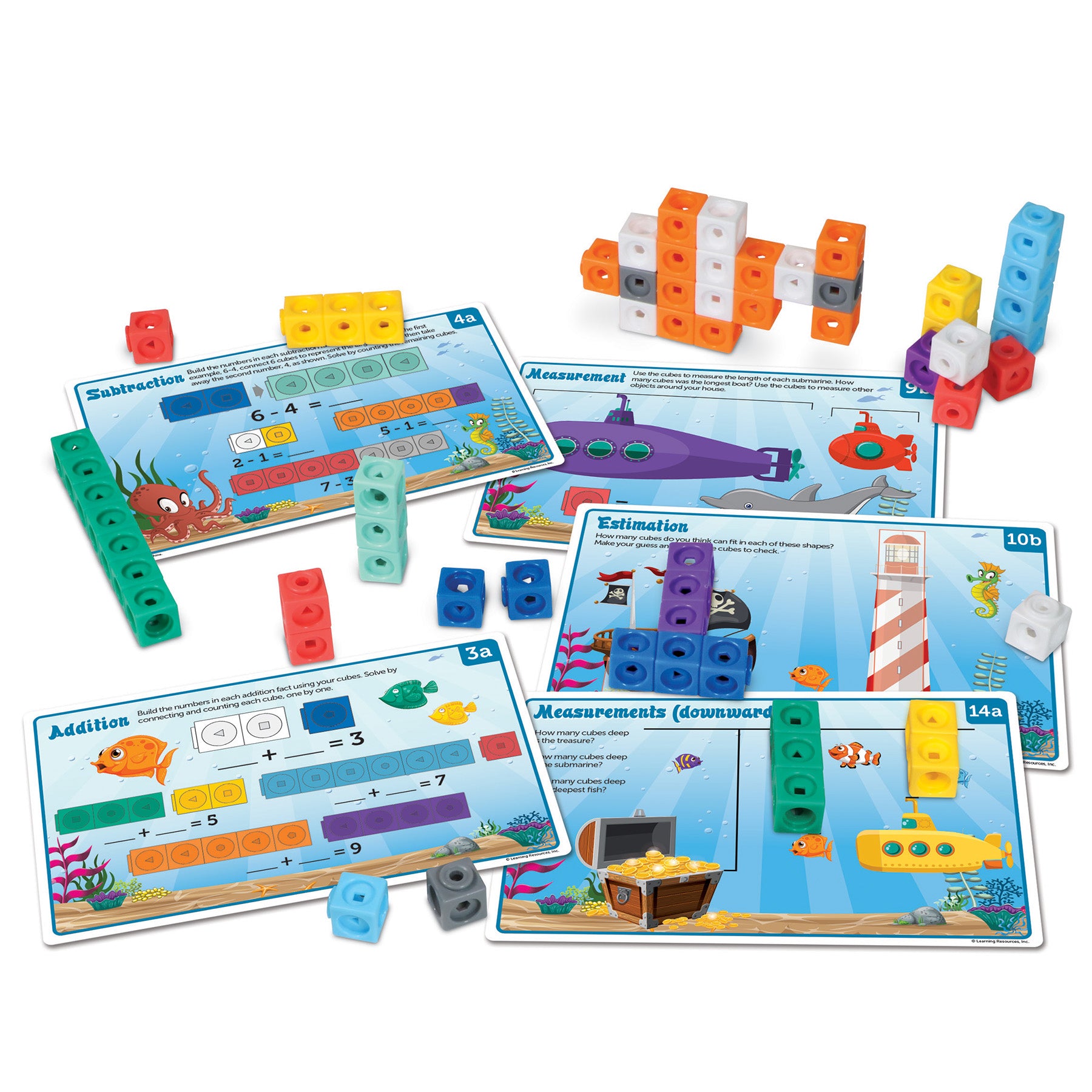 Learning Resources Mathlink Cubes - Sea Adventures - Kindergarten Math Activity Set - Image 2