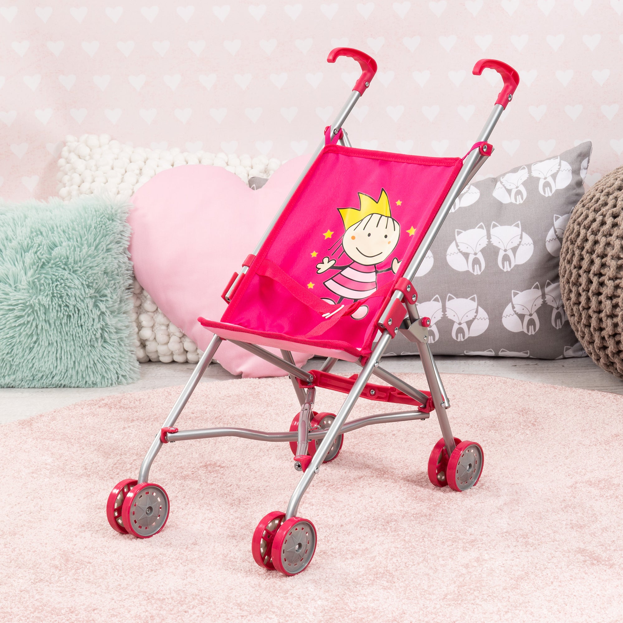 Bayer Design Princess Doll Buggy - Hot Pink, For Dolls Up To 18", Ideal for Kids Aged 3+ - Image 4