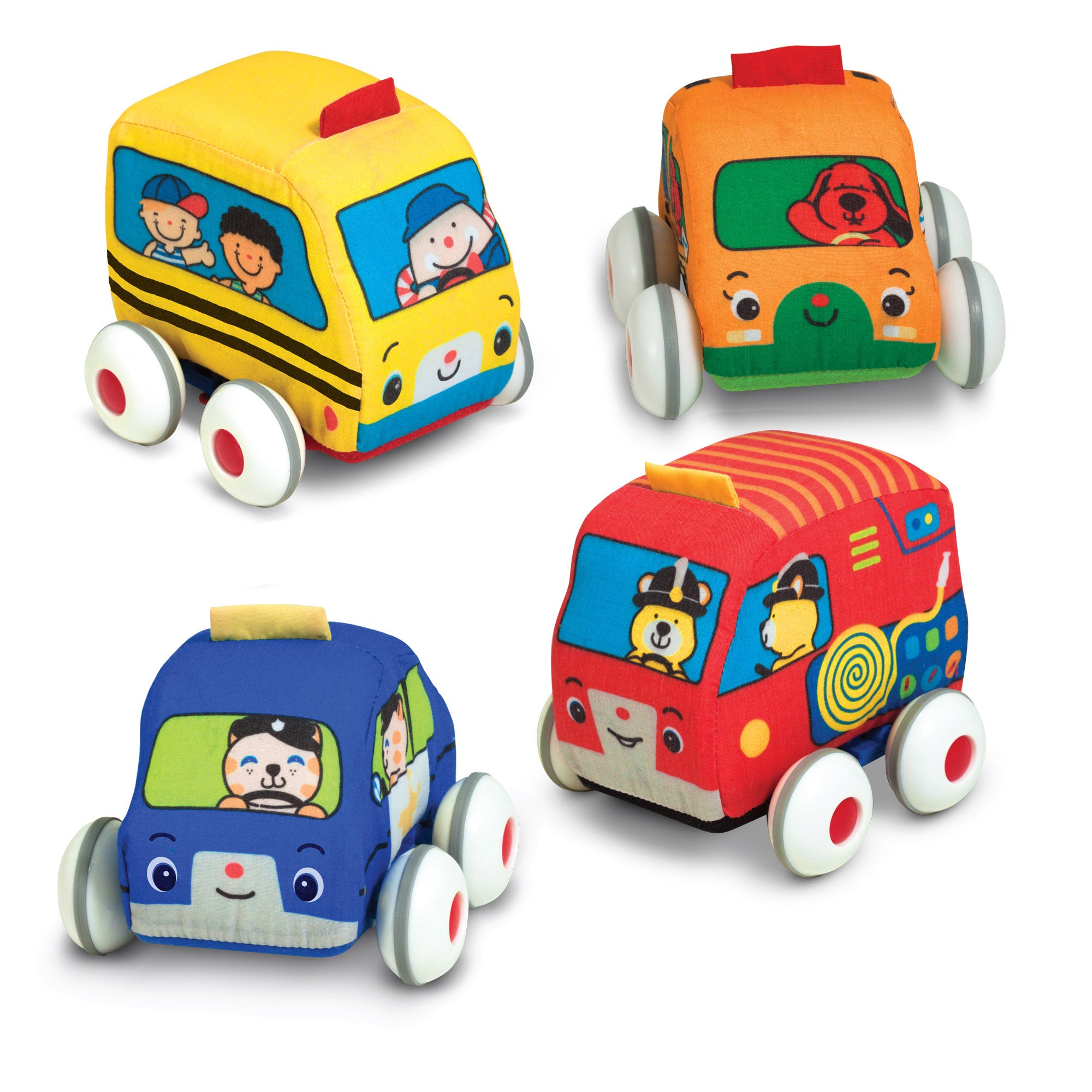 Melissa & Doug K's Kids Pull-Back Vehicle Set ???? Soft Baby Toy - Image 2