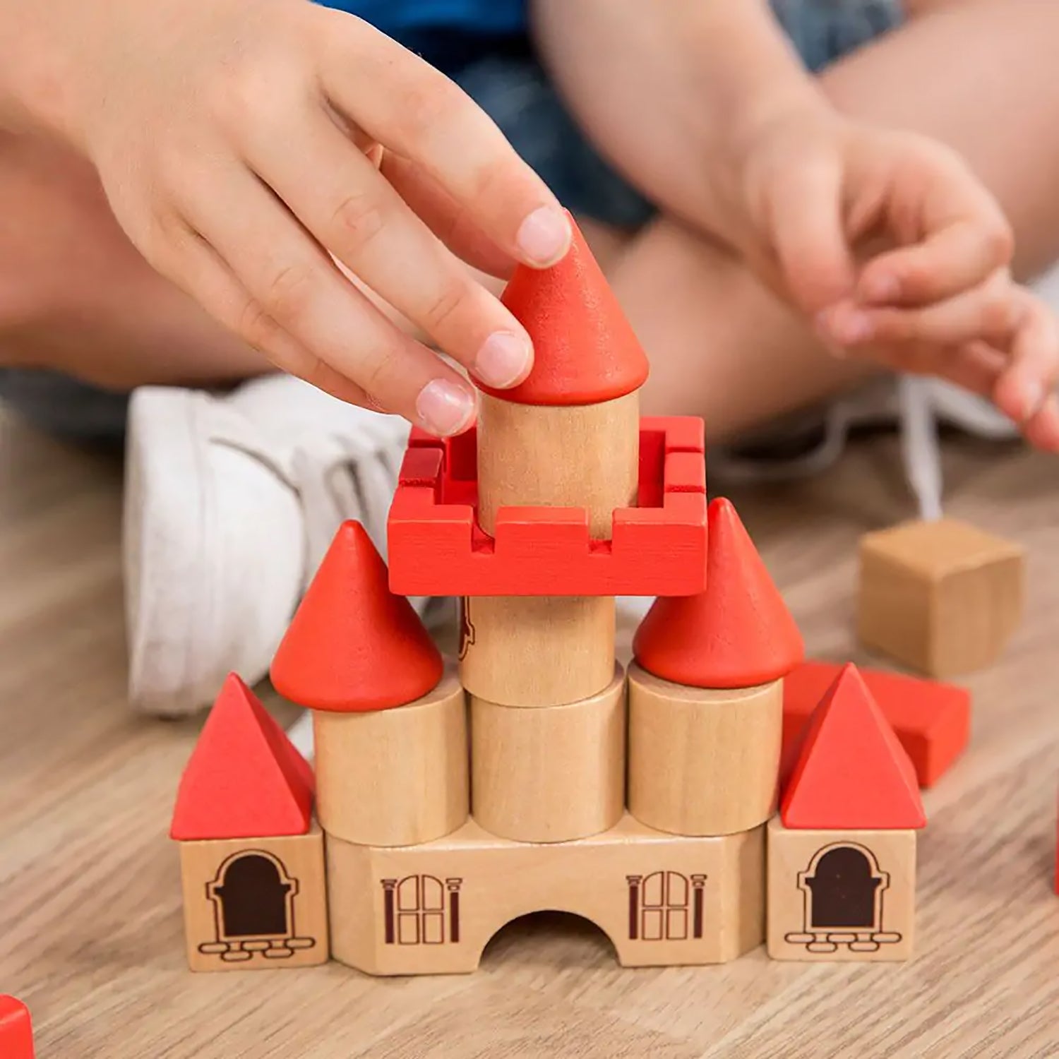 Miniland Eco-Friendly Wooden Stacking Castle Playset - Image 2