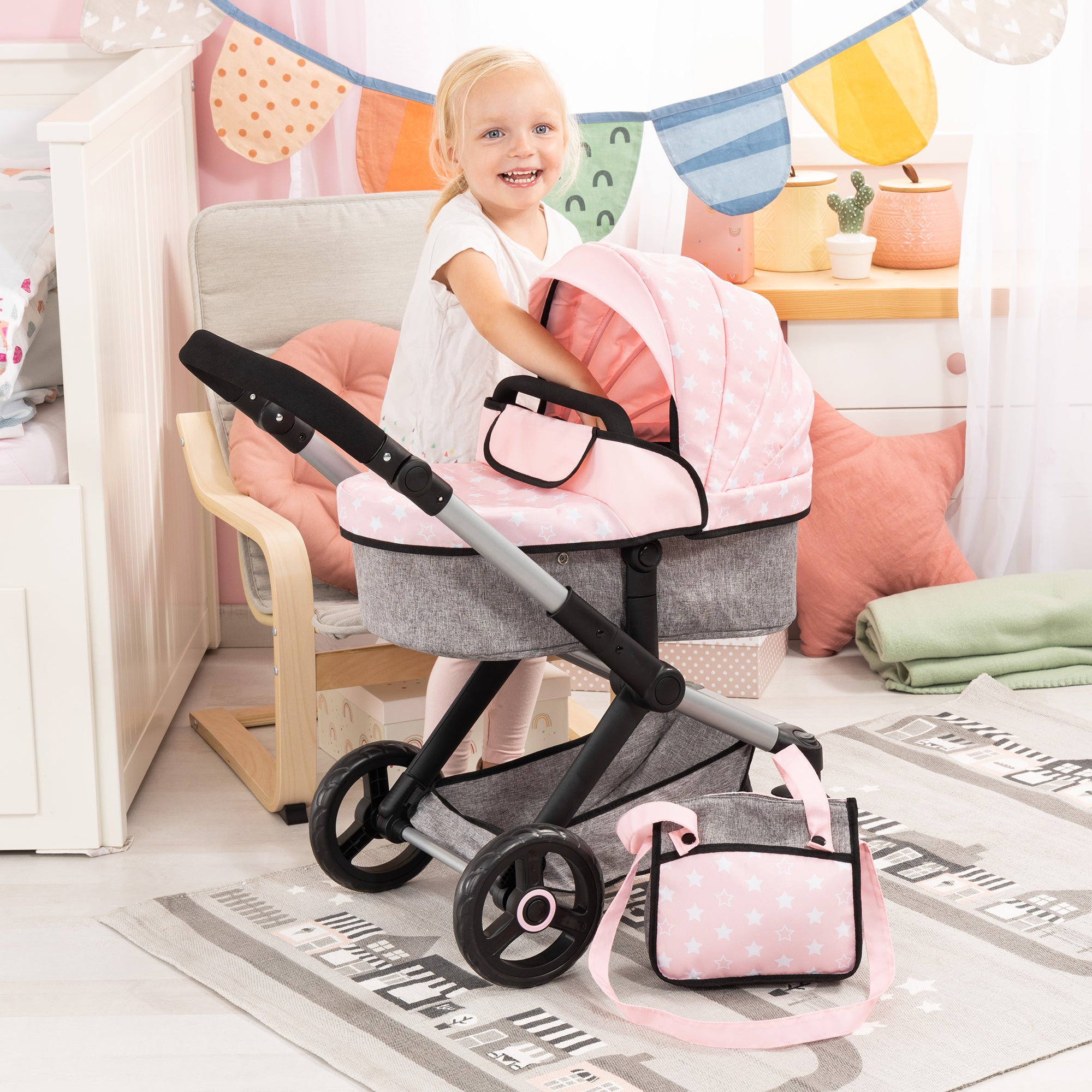 Bayer Design Doll Pram Xeo, Convertible Pushchair & Stroller, Multi-Color Choices - Image 5