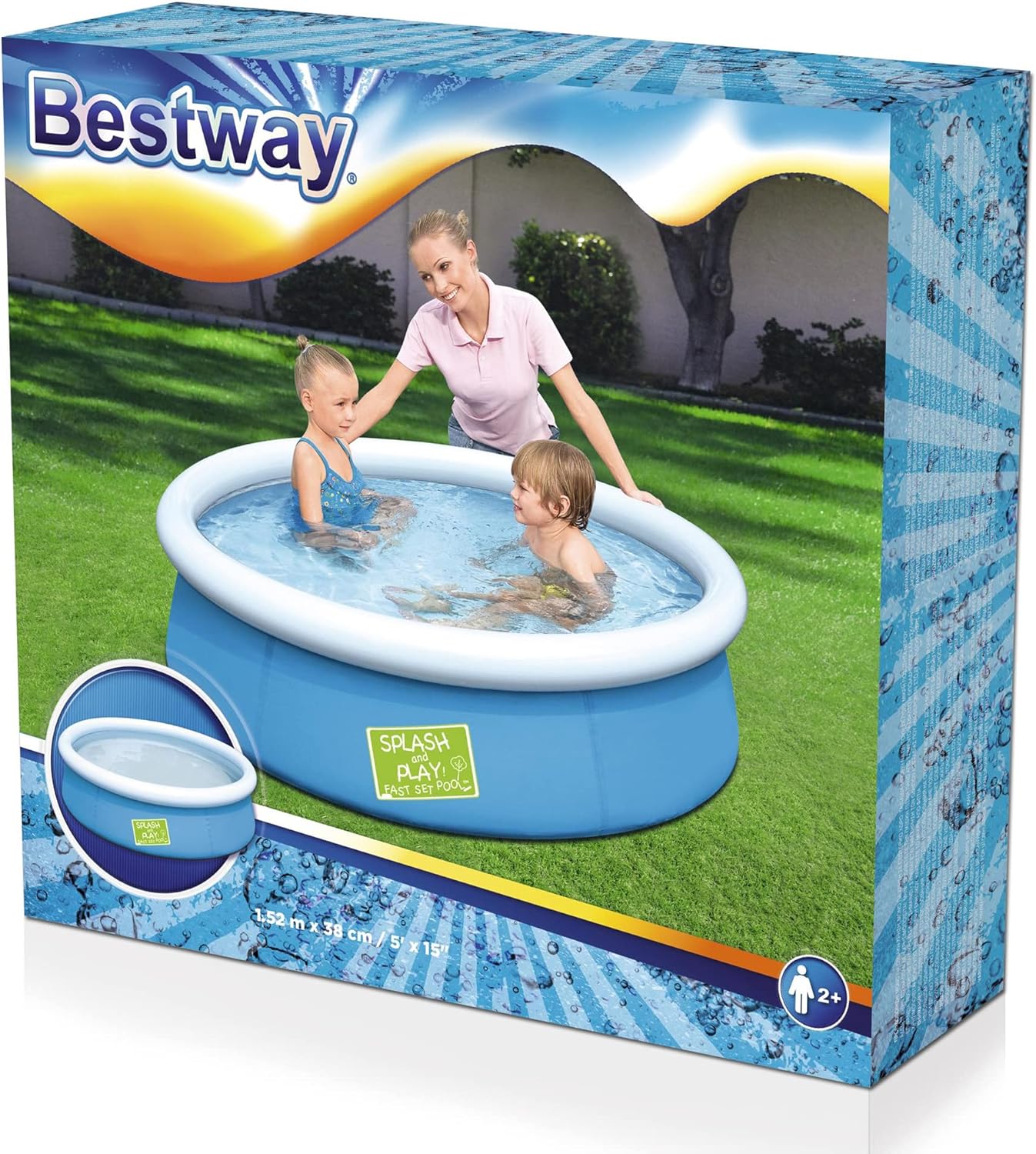 Bestway Fast Set Splash Pool for Kids - Blue, 5' x 15" - Image 2