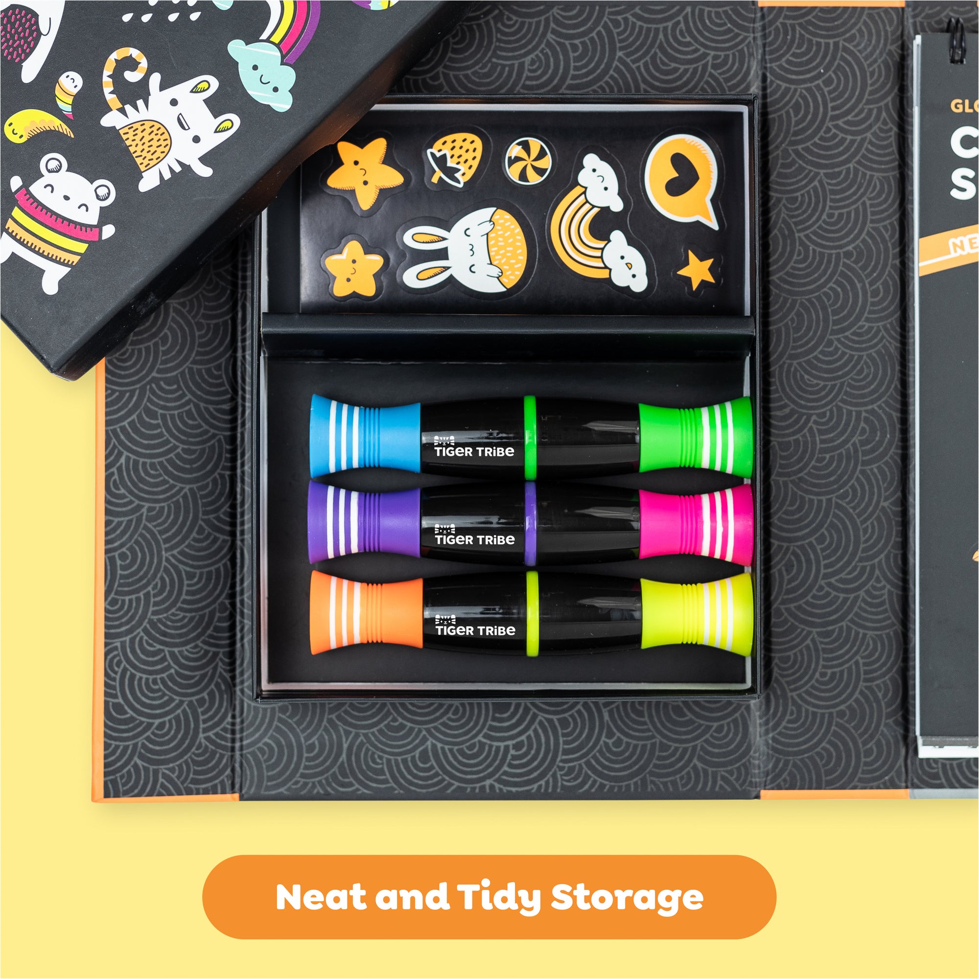 Tiger Tribe Neon Coloring Set - Glow Friends Activity Kit - Image 4