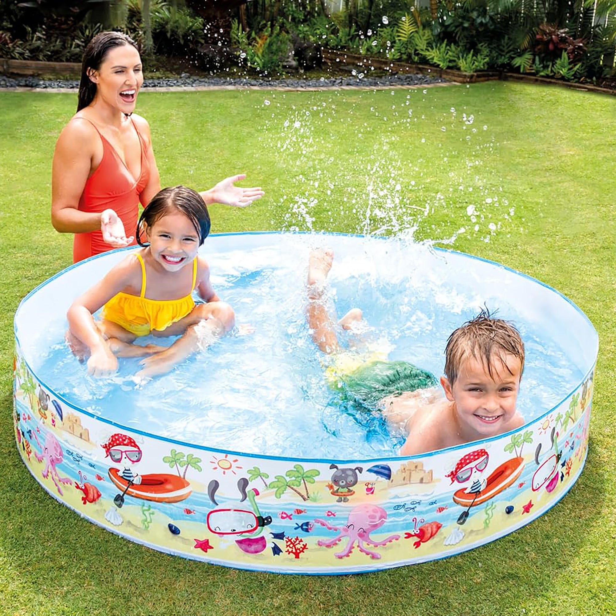 Intex Snapset Pool - Fun at The Beach, 5'x10', with Snorkel Pattern - Image 2
