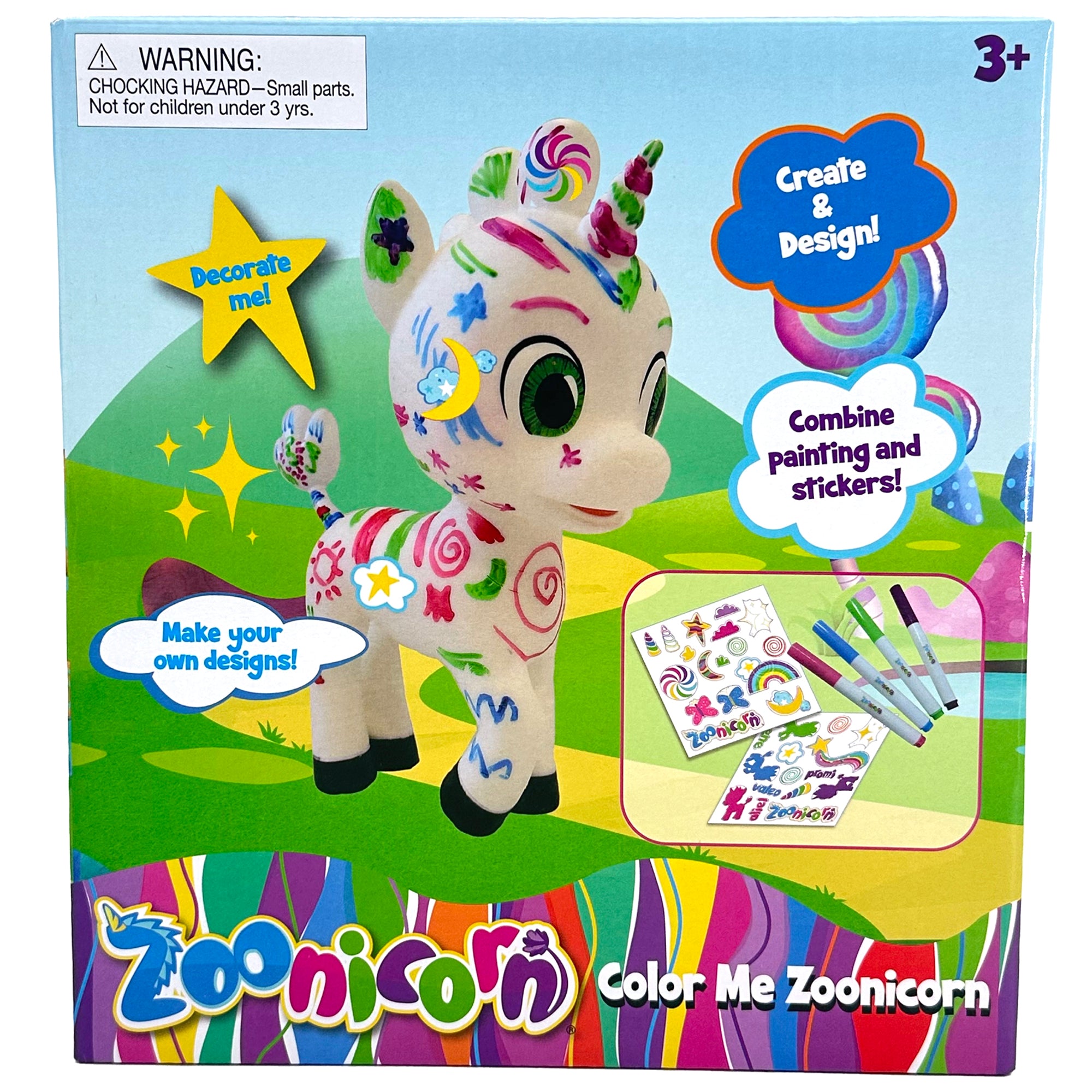 Zoonicorn Color Me Customizable 8" Figure - with Markers & Stickers, Kids 3+ - Image 2