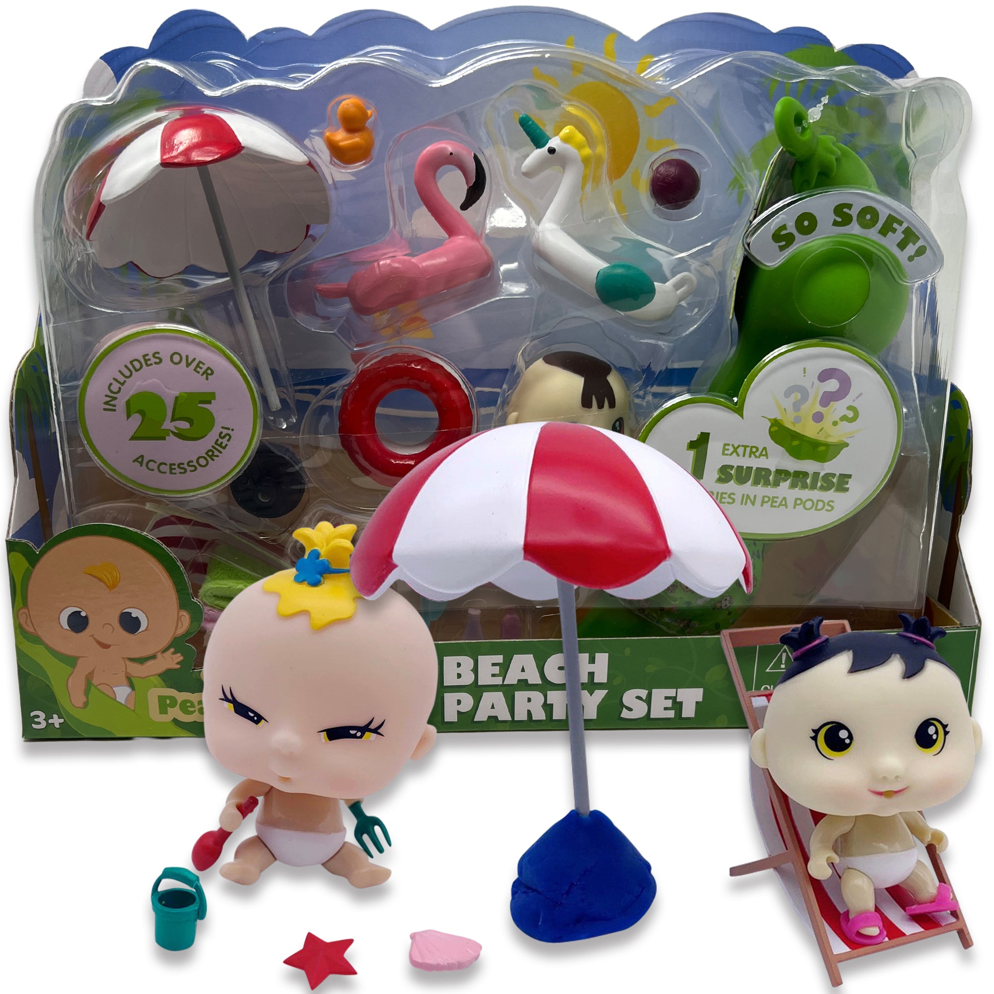 Pea Pod Babies Beach Party Set ?C 26pc Mini Doll Extravaganza