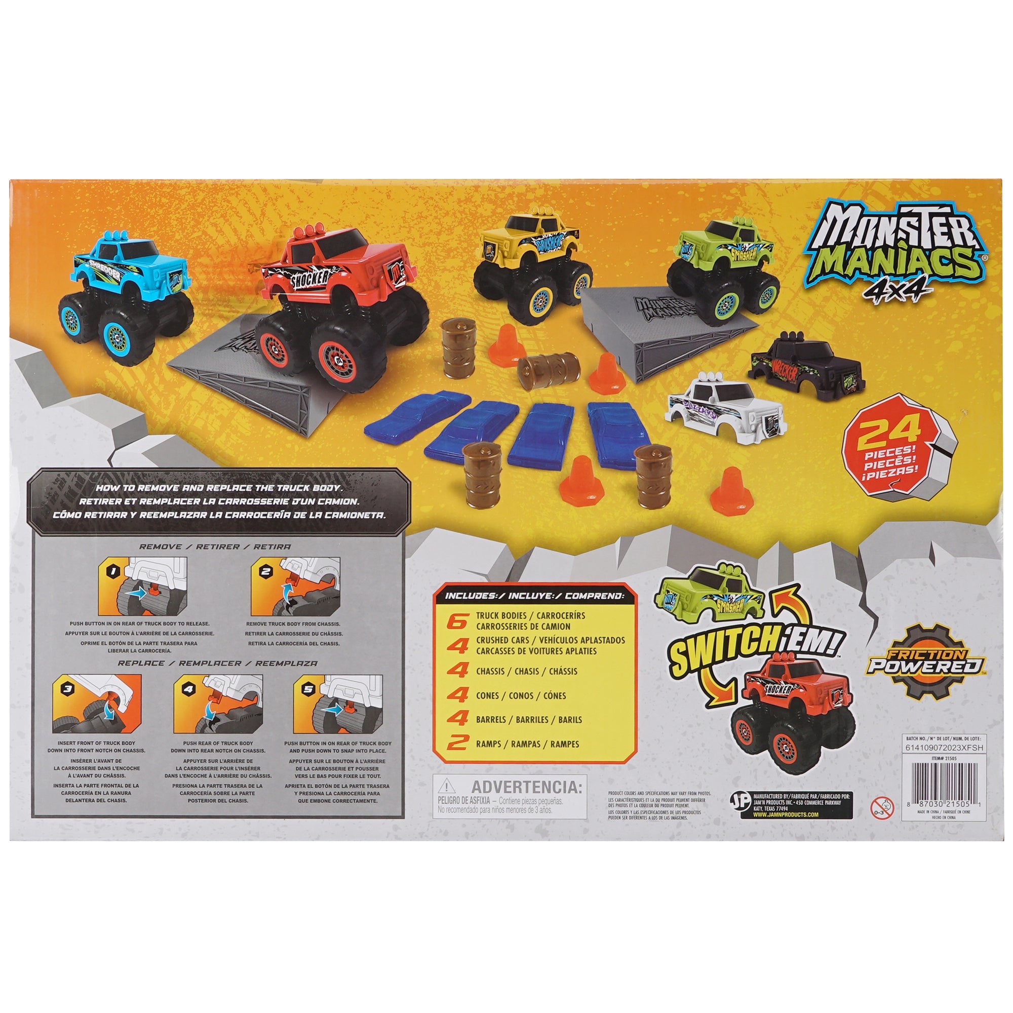 Monster Maniacs Switch 'Ems 24pc Monster Truck Playset - Image 2