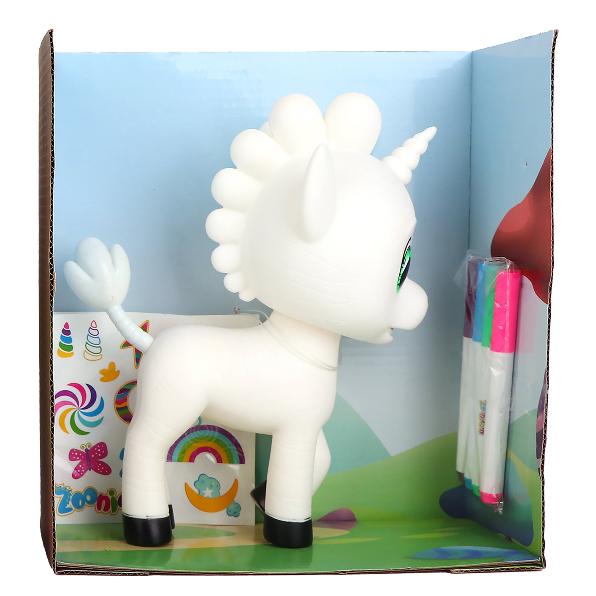 Zoonicorn Color Me Customizable 8" Figure - with Markers & Stickers, Kids 3+ - Image 3
