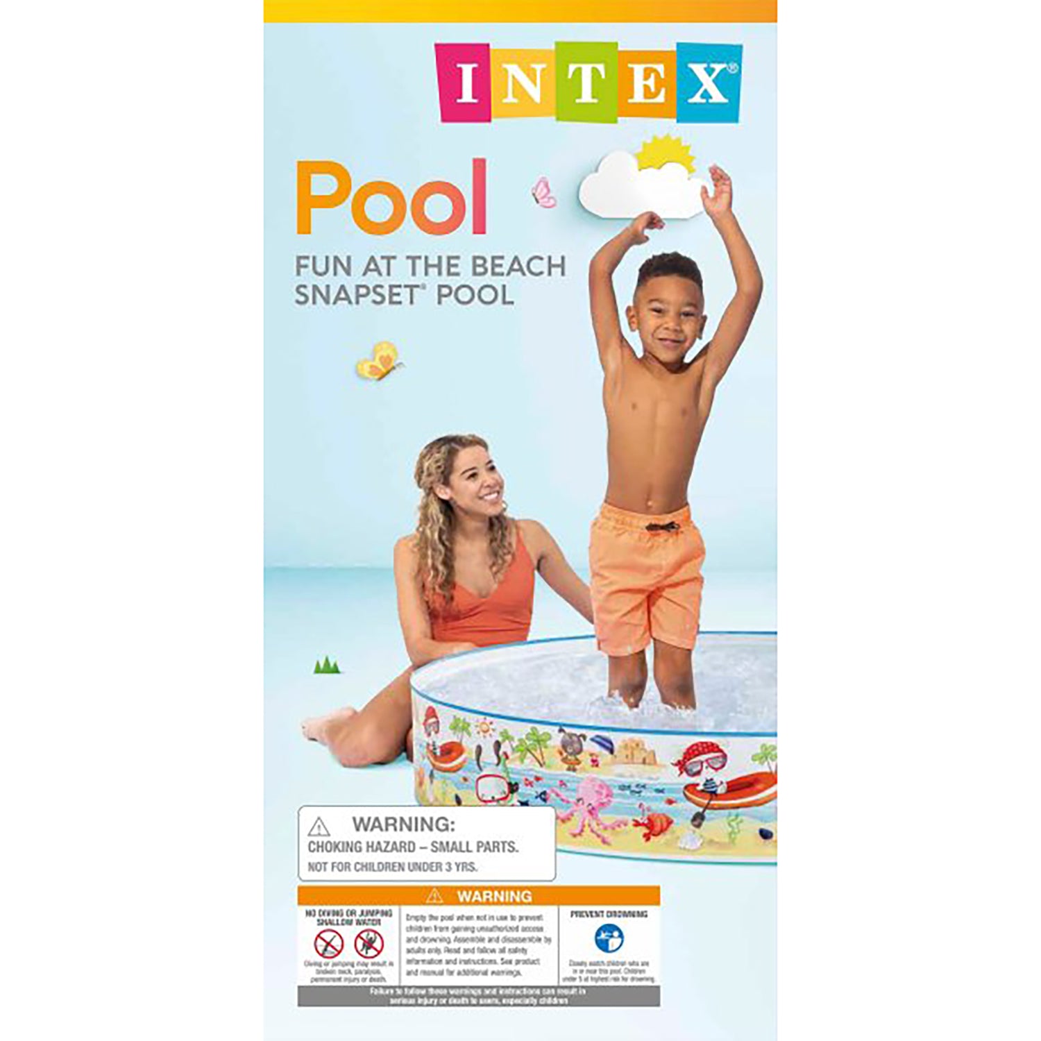 Intex Snapset Pool - Fun at The Beach, 5'x10', with Snorkel Pattern - Image 4