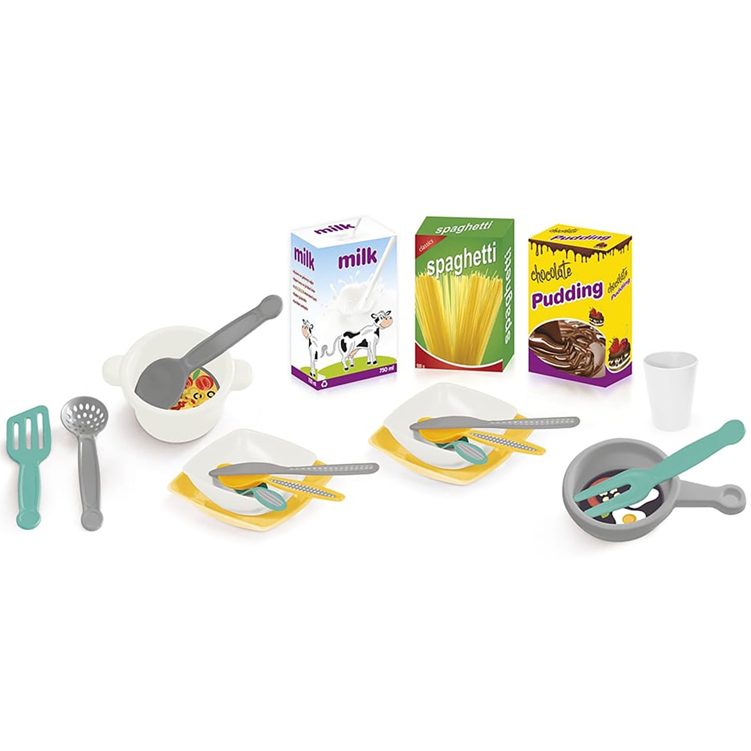 Dolu 20-Piece Toy Kitchen Playset - Green-Yellow-Gray - Image 4