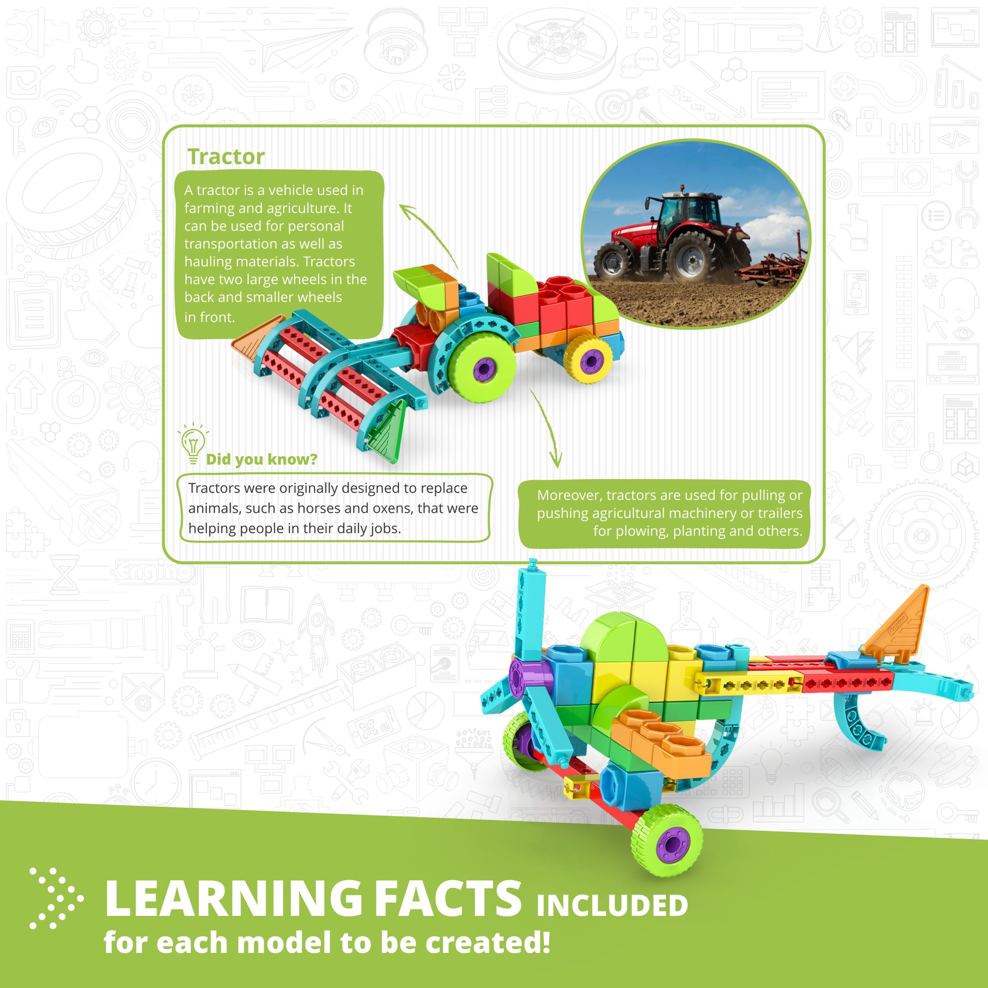 Engino Qboidz Farm Tractor 10-Model Building Set - STEM Learning Toy for Kids 4+ - Image 4