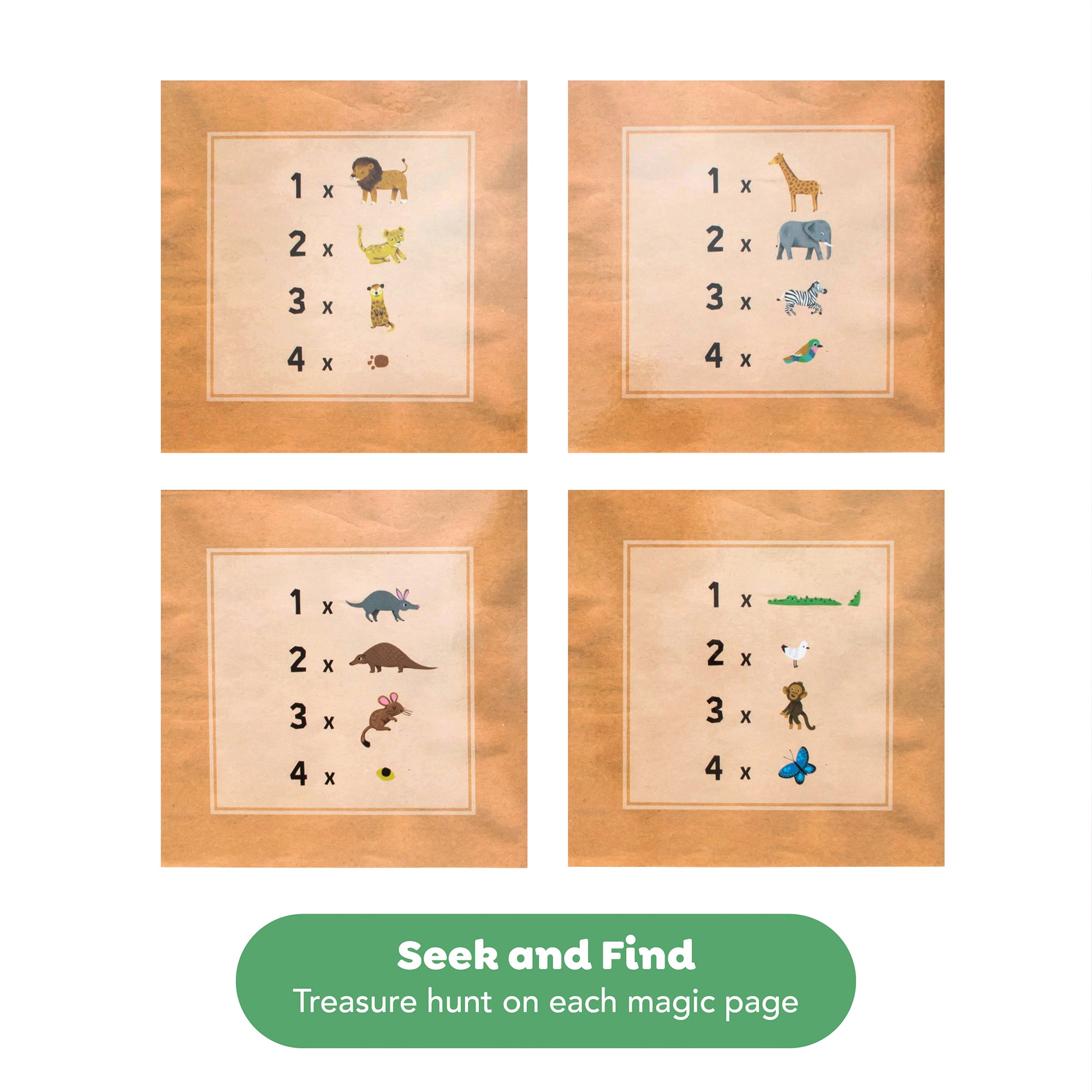 Tiger Tribe Magic Water Painting World Safari Adventures Set - 4 Reusable Cards - Image 3