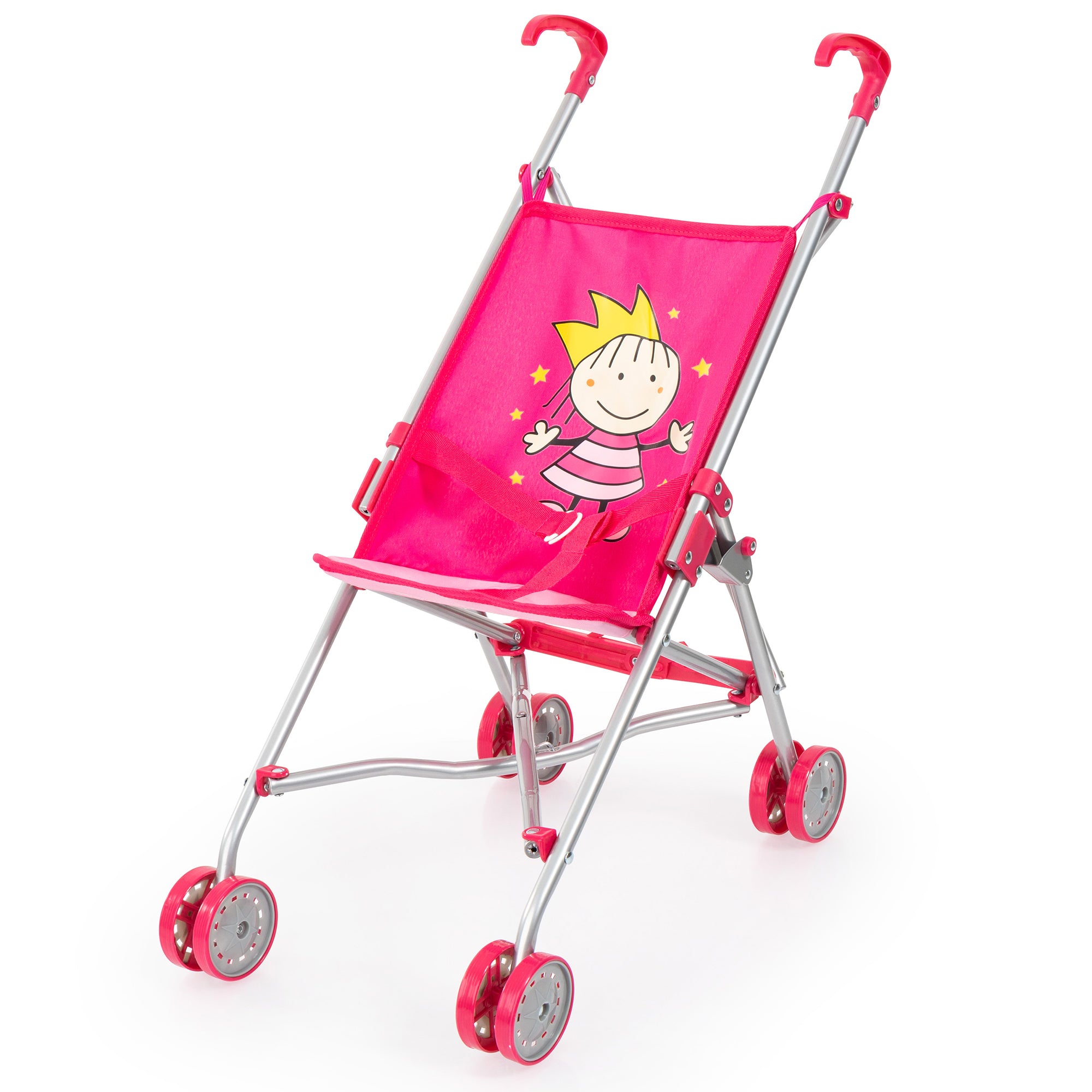 Bayer Design Princess Doll Buggy - Hot Pink, For Dolls Up To 18", Ideal for Kids Aged 3+