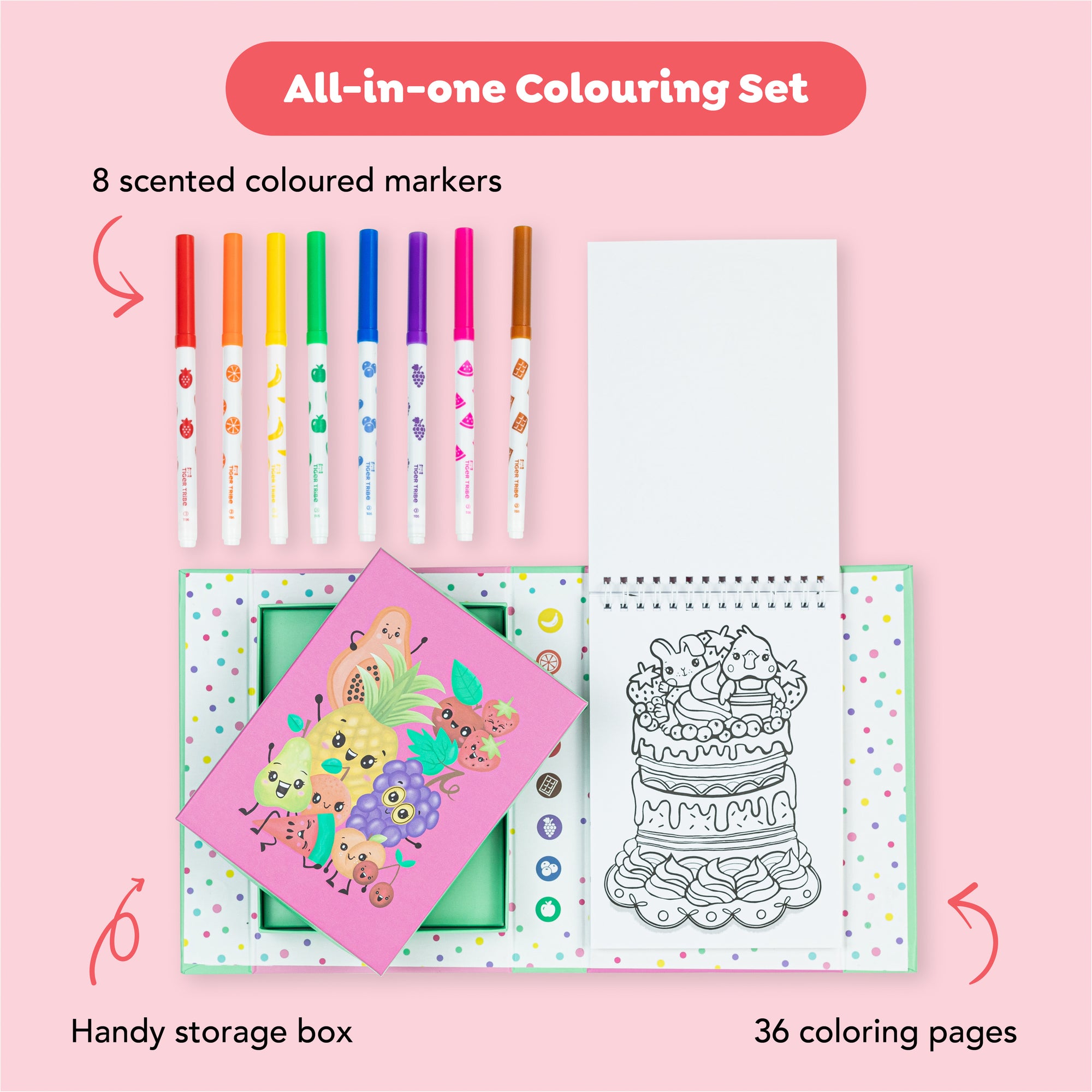 Tiger Fruitie Cutie Scented Coloring Set - Image 2