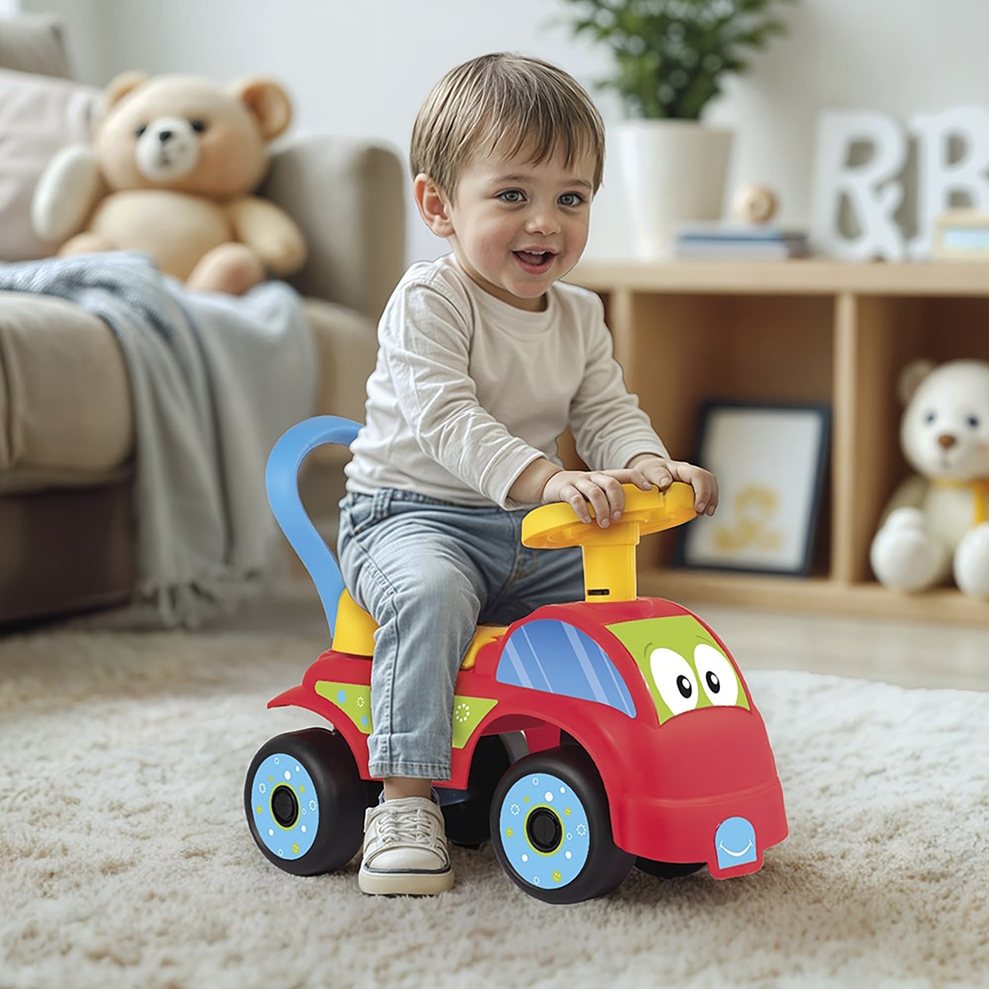 Dolu - Walk & Drive - Adventure Ride-On Toy Vehicle - Red & Blue - Image 2