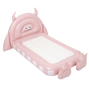 Sunnylife Monster Pink Kids Inflatable Sleepover Bed with Character Headboard