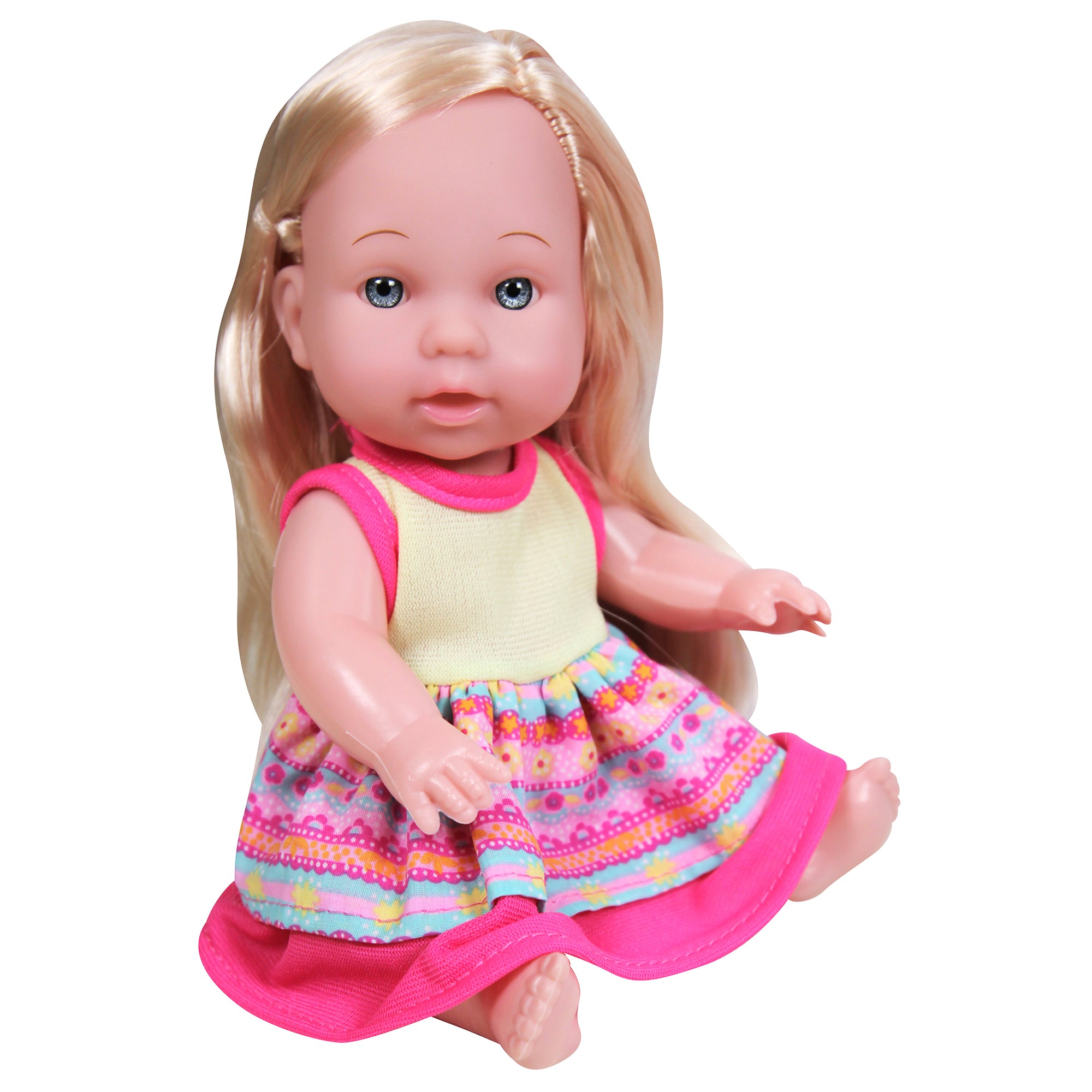 Charming Playtime Makeup Table Set with 8" Toddler Doll, Pink - Image 4