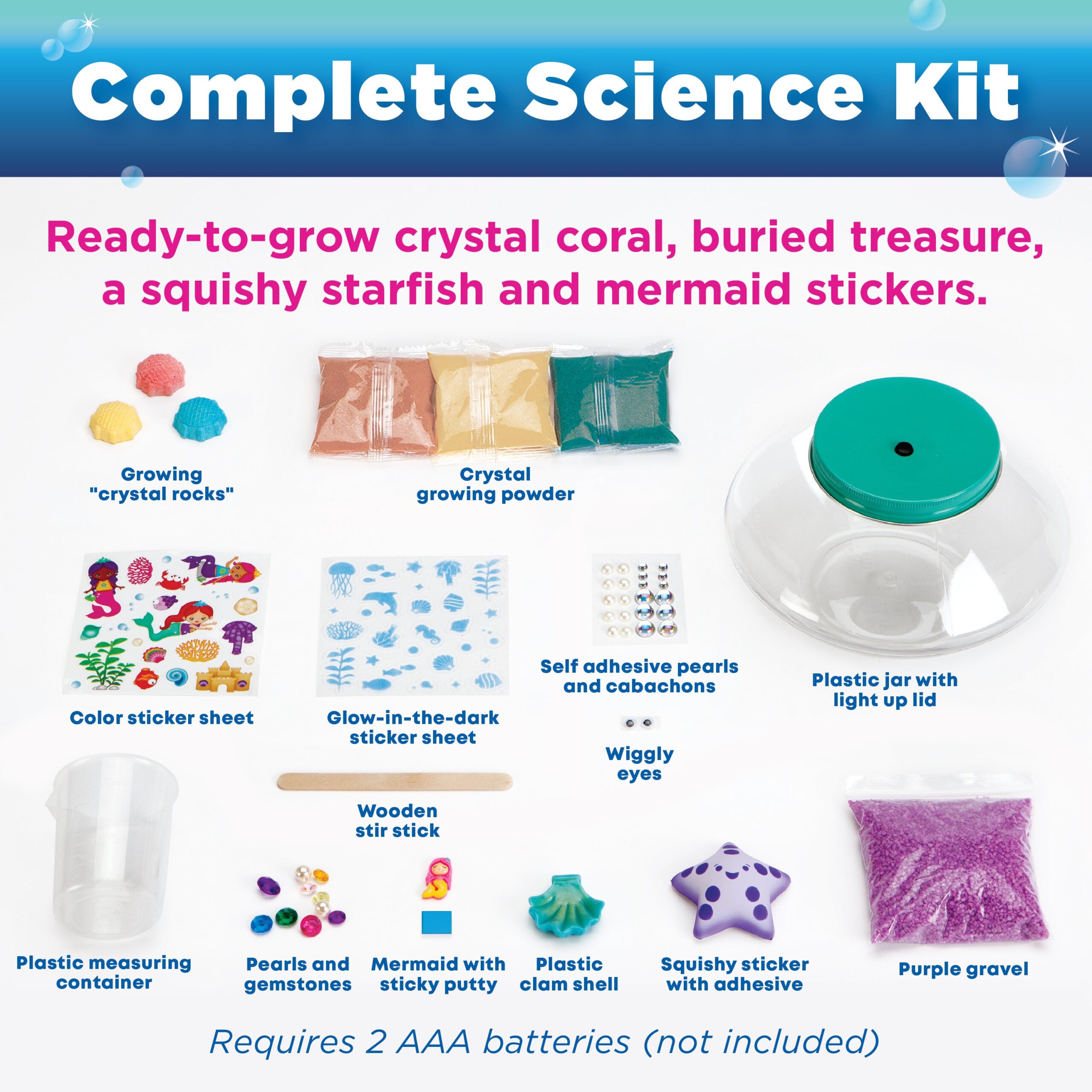 Creativity for Kids Crystal Mermaid Terrarium - Grow Your Own Crystals - Image 3