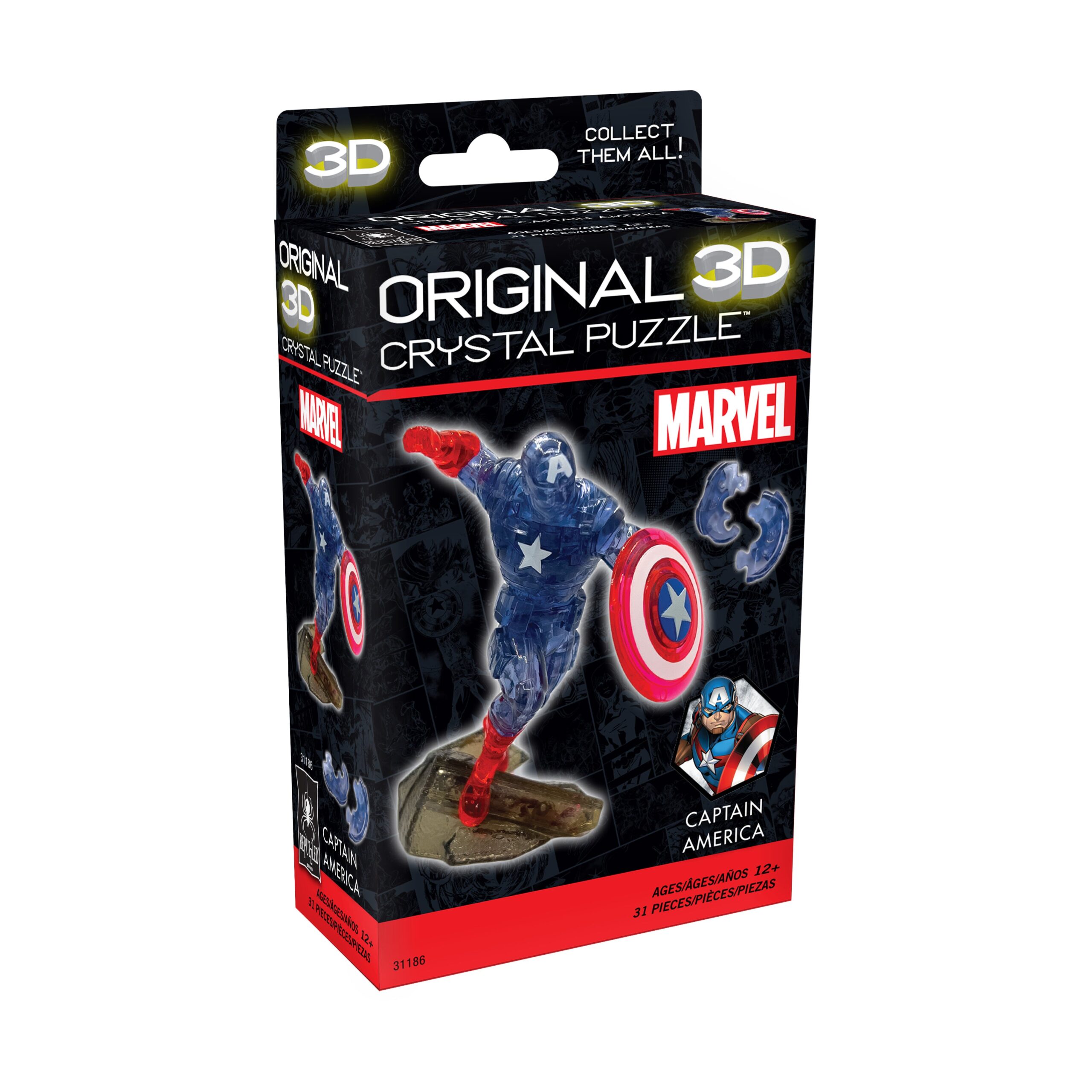 Marvel 3D Crystal Puzzle - Captain America 31 Pcs - Image 2