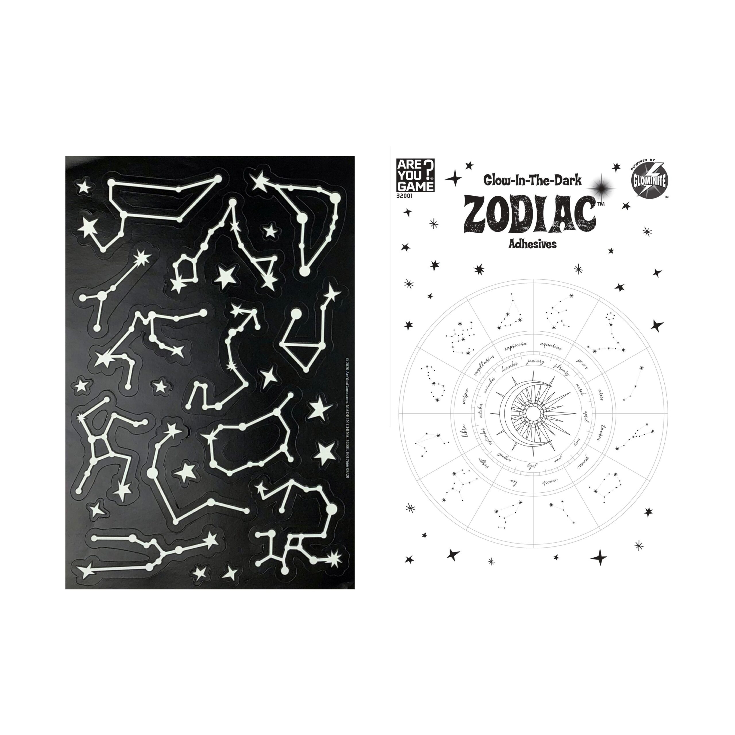 AreYouGame Celestial Series Glow-in-the-Dark Zodiac Adhesive Shapes Set - Image 3