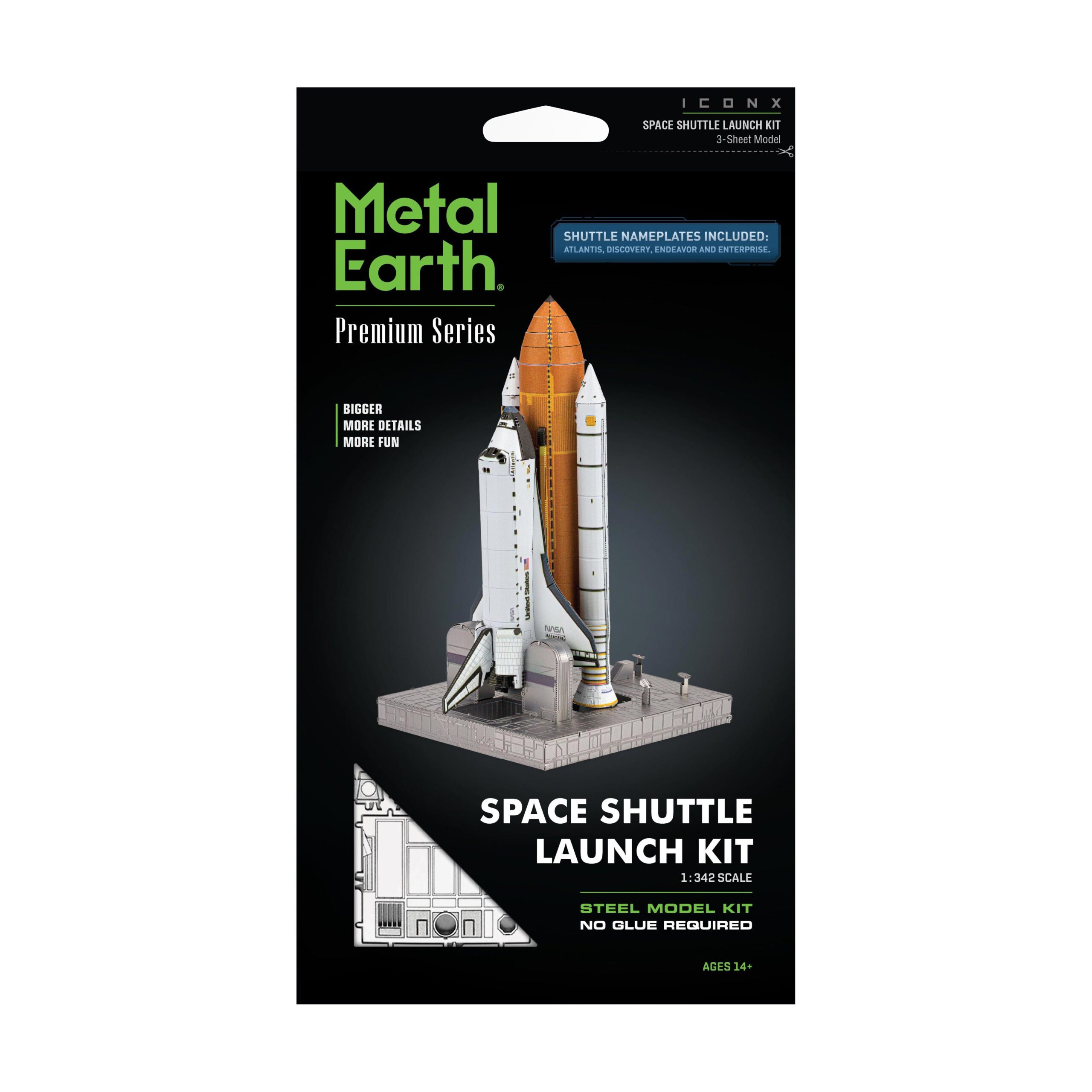 Metal Earth ICONX 3D Space Shuttle Launch Metal Model Kit - Image 2