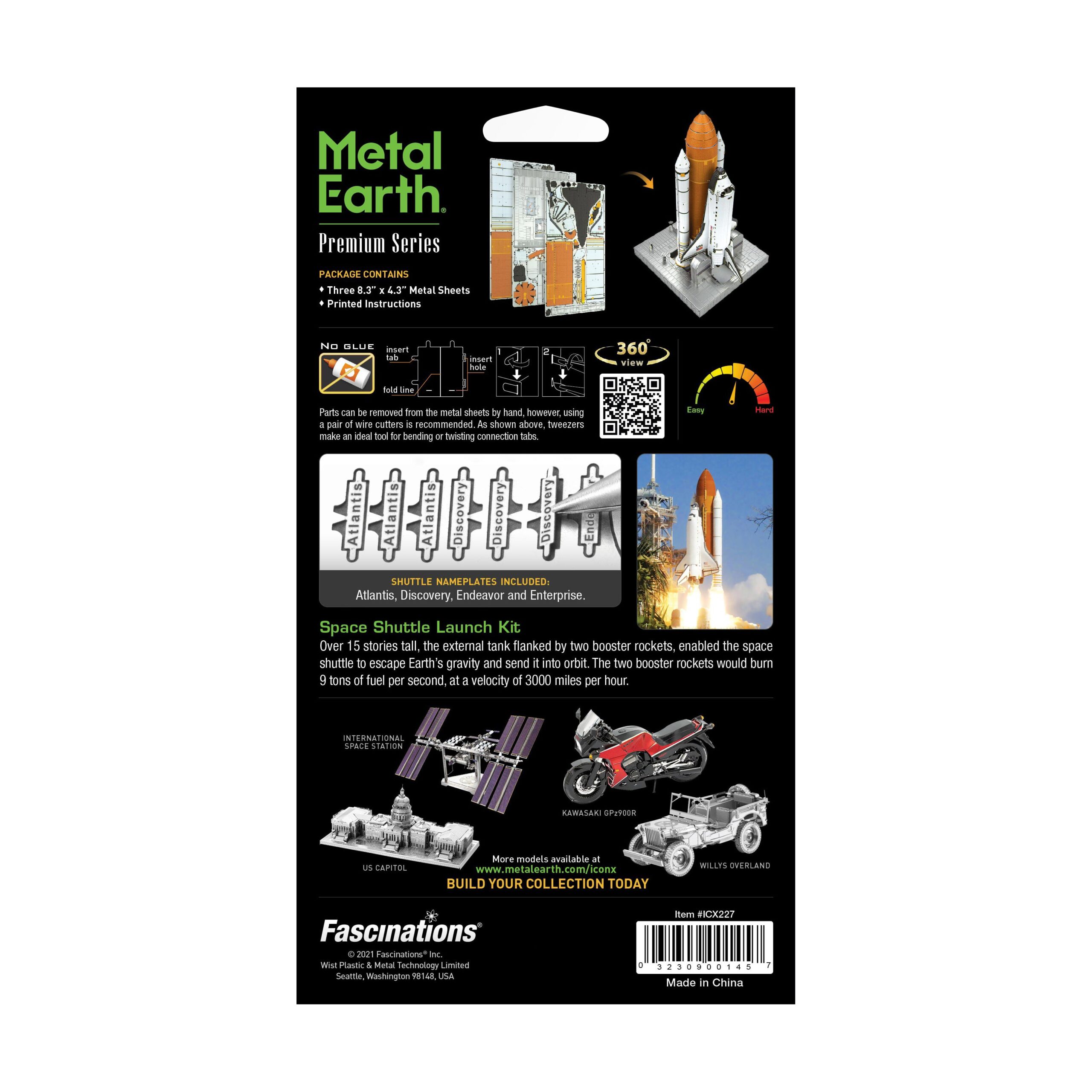Metal Earth ICONX 3D Space Shuttle Launch Metal Model Kit - Image 3