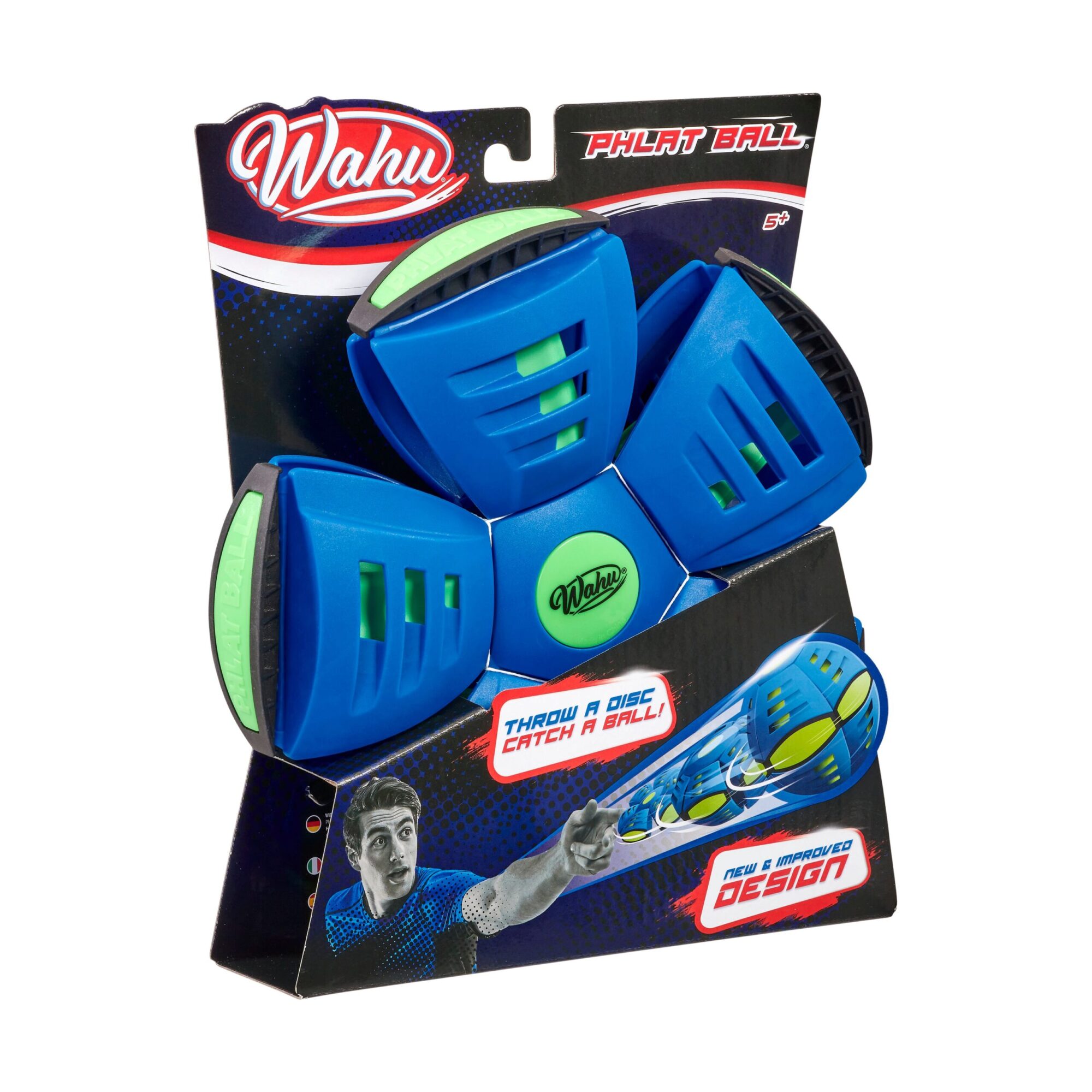 Wahu Phlat Ball Classic - Transforming Disc-to-Ball Toy, Blue