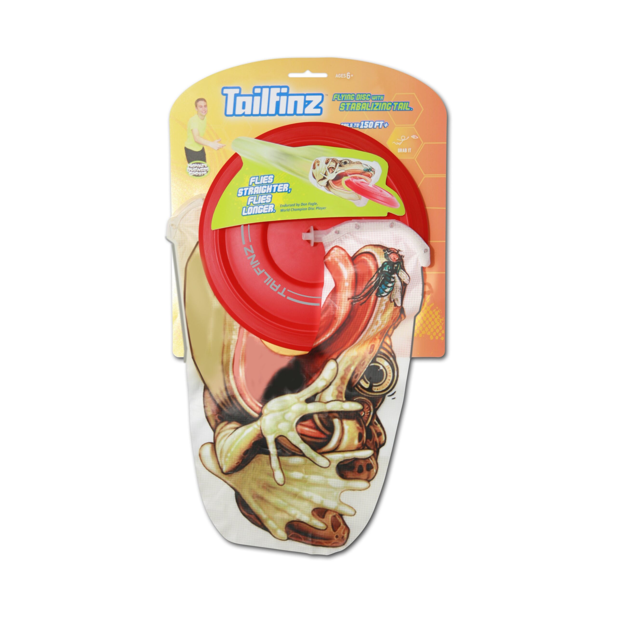 Tailfinz Colorful Flying Disc with Stabilizing Tail - Image 2