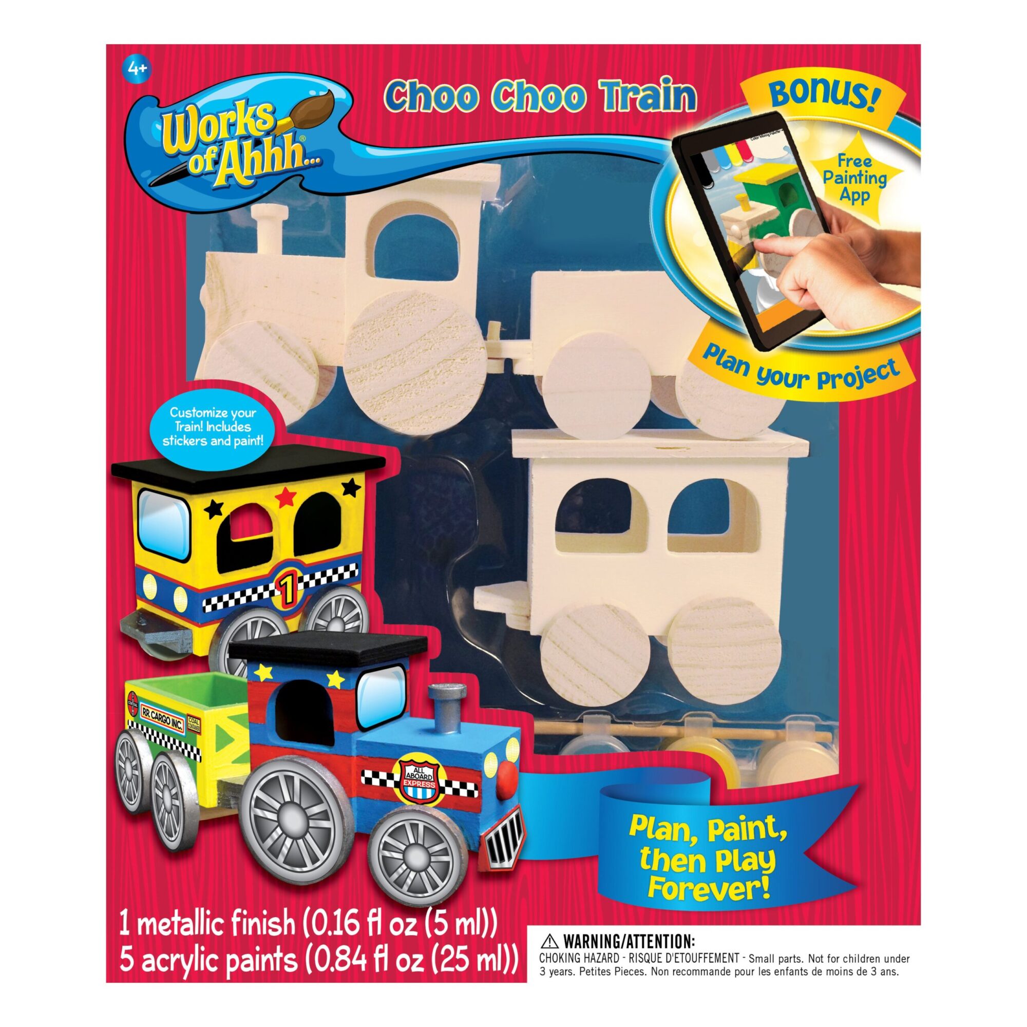 Works of Ahhh Choo Choo Train Wood Painting Kit